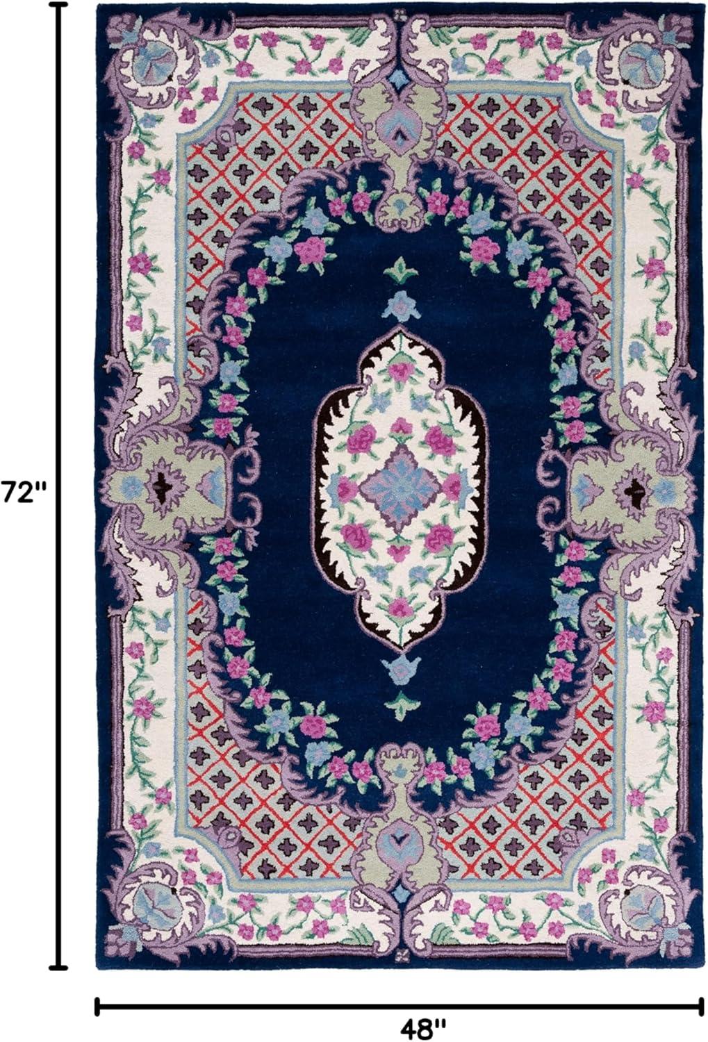 Bellagio BLG535 Hand Tufted Area Rug - Navy/Ivory - 4'x6' - Safavieh.