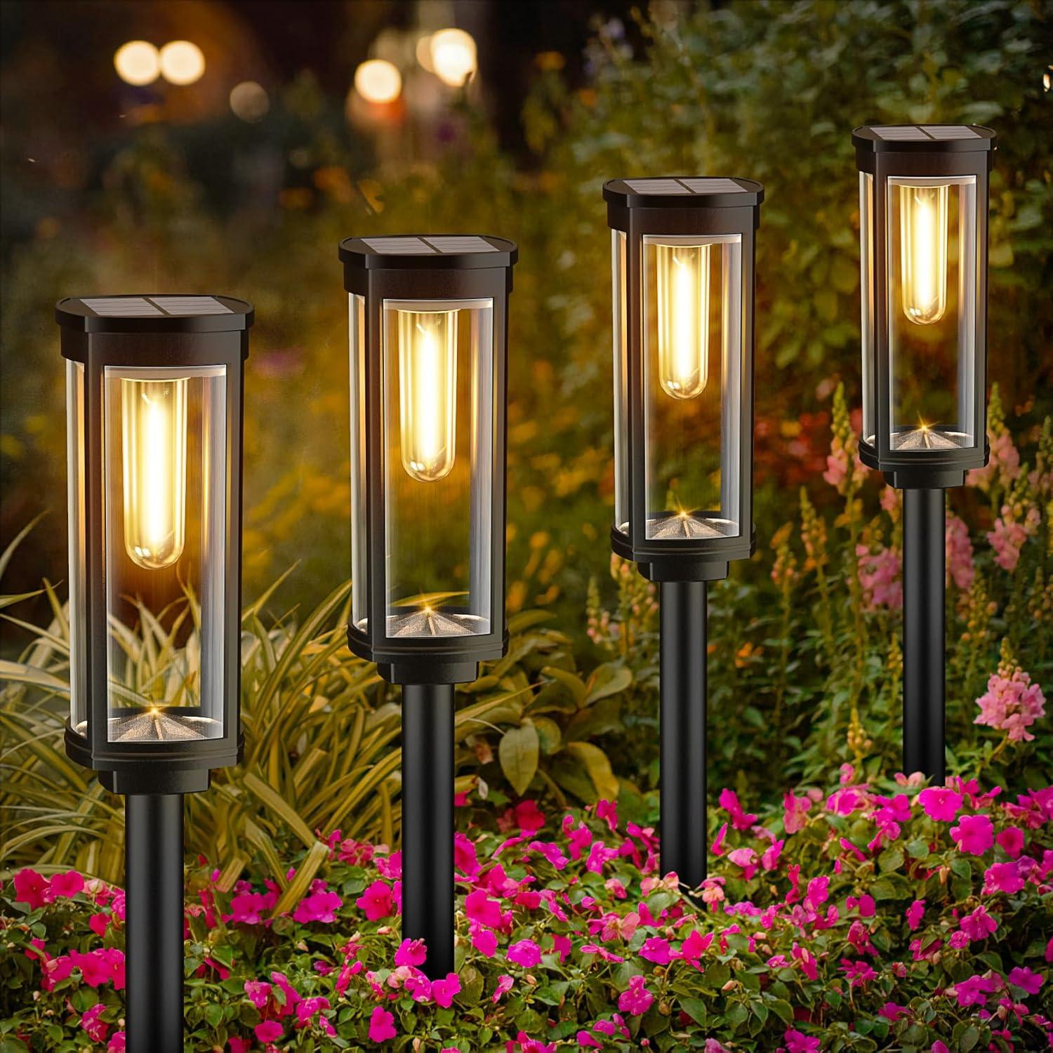 Warm White LED Solar Pathway Lights Multipack