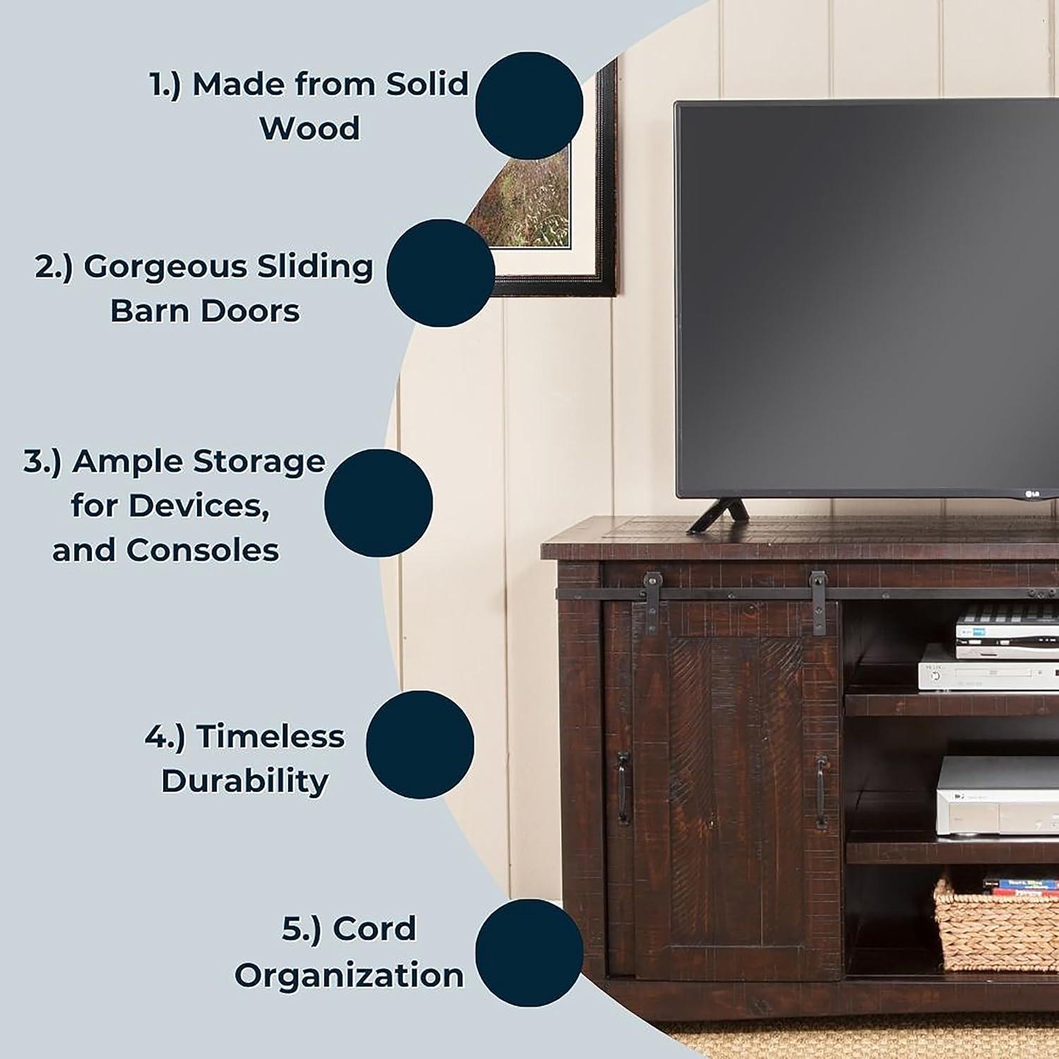 Durango 65" Solid Wood TV Stand Espresso Finish - Martin Svensson Home