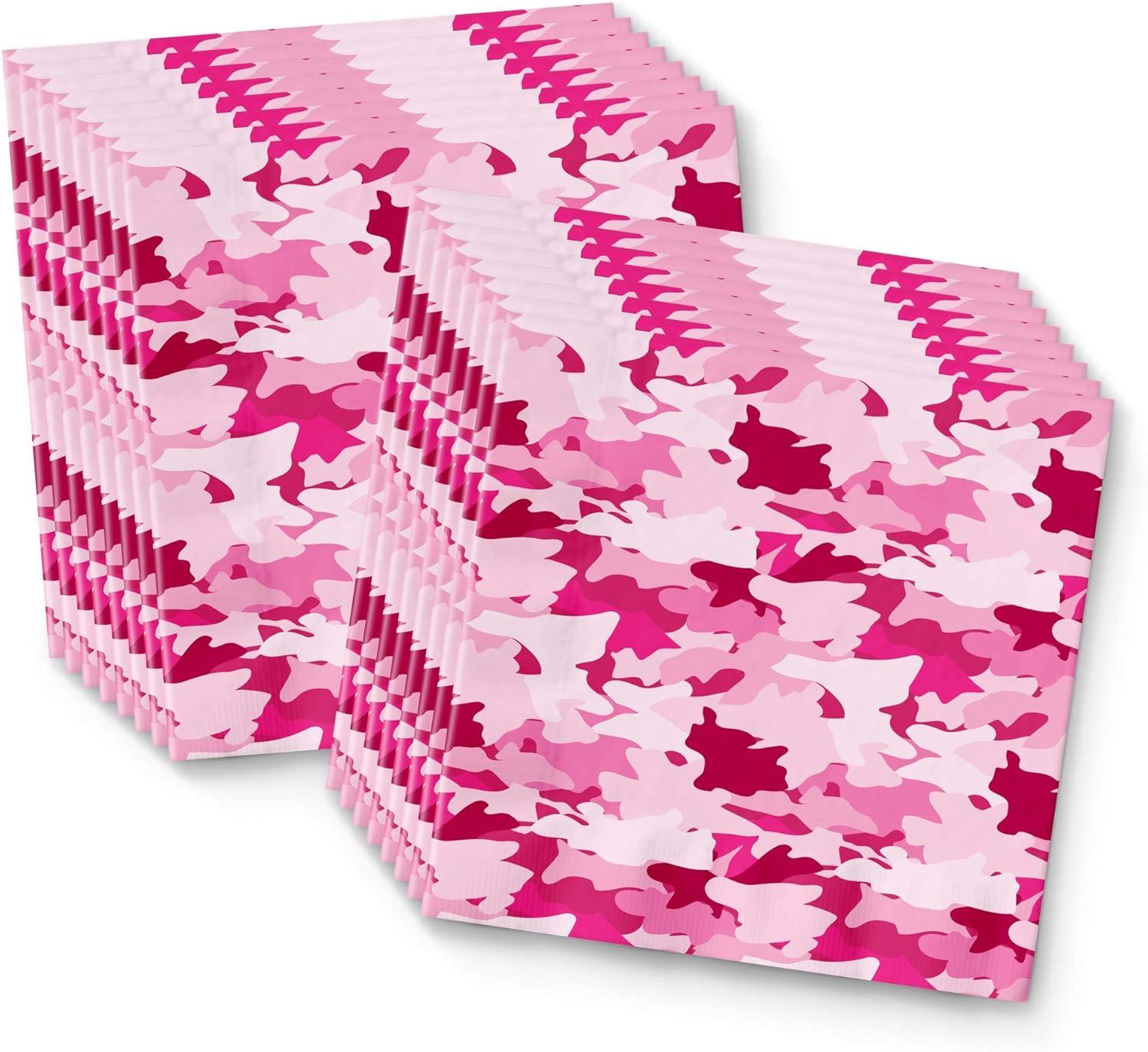 Pink Camo Birthday Party Supplies Set Plates Napkins Cups Tableware Kit for 16