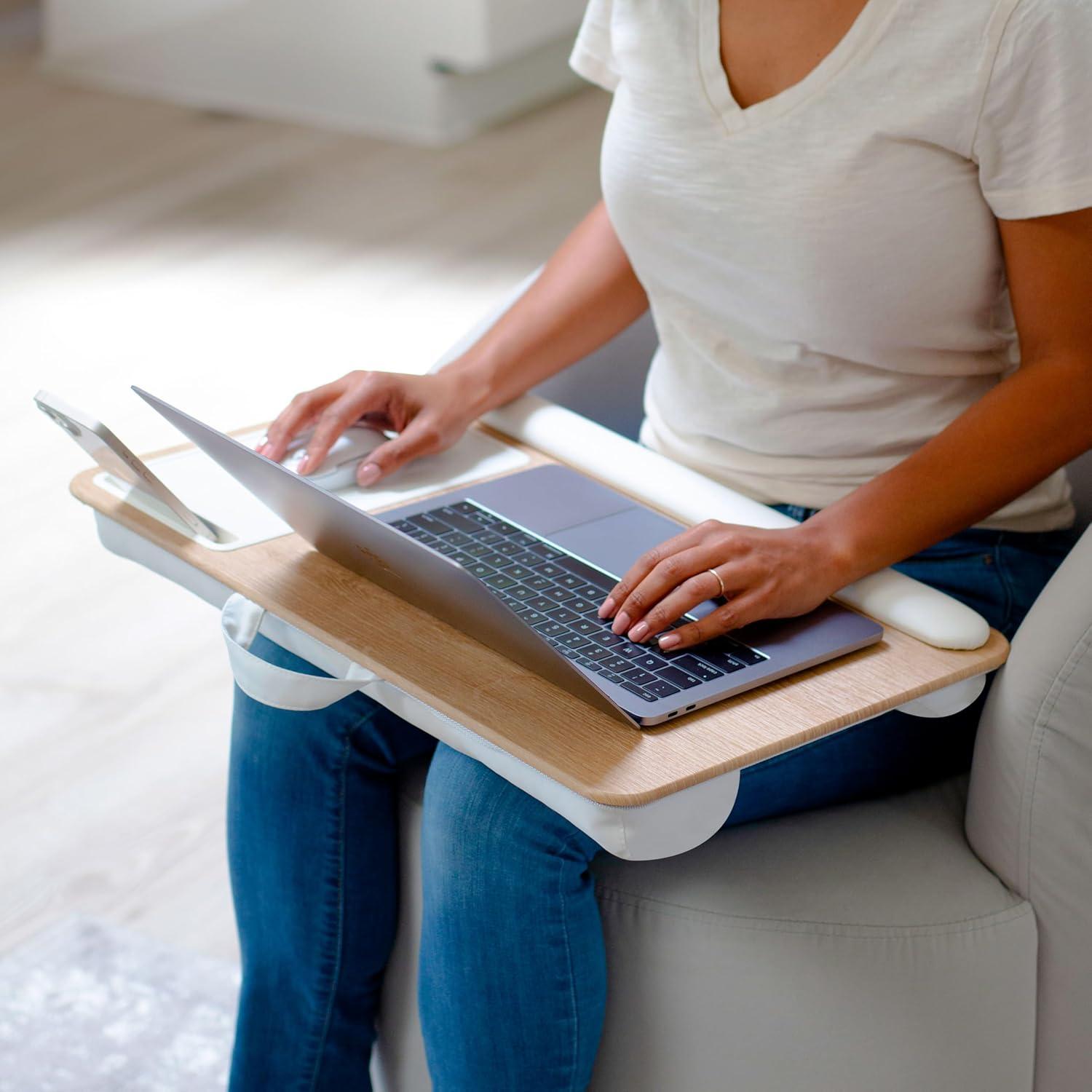 LapGear Home Office Pro Lap Desk, White Oak Woodgrain