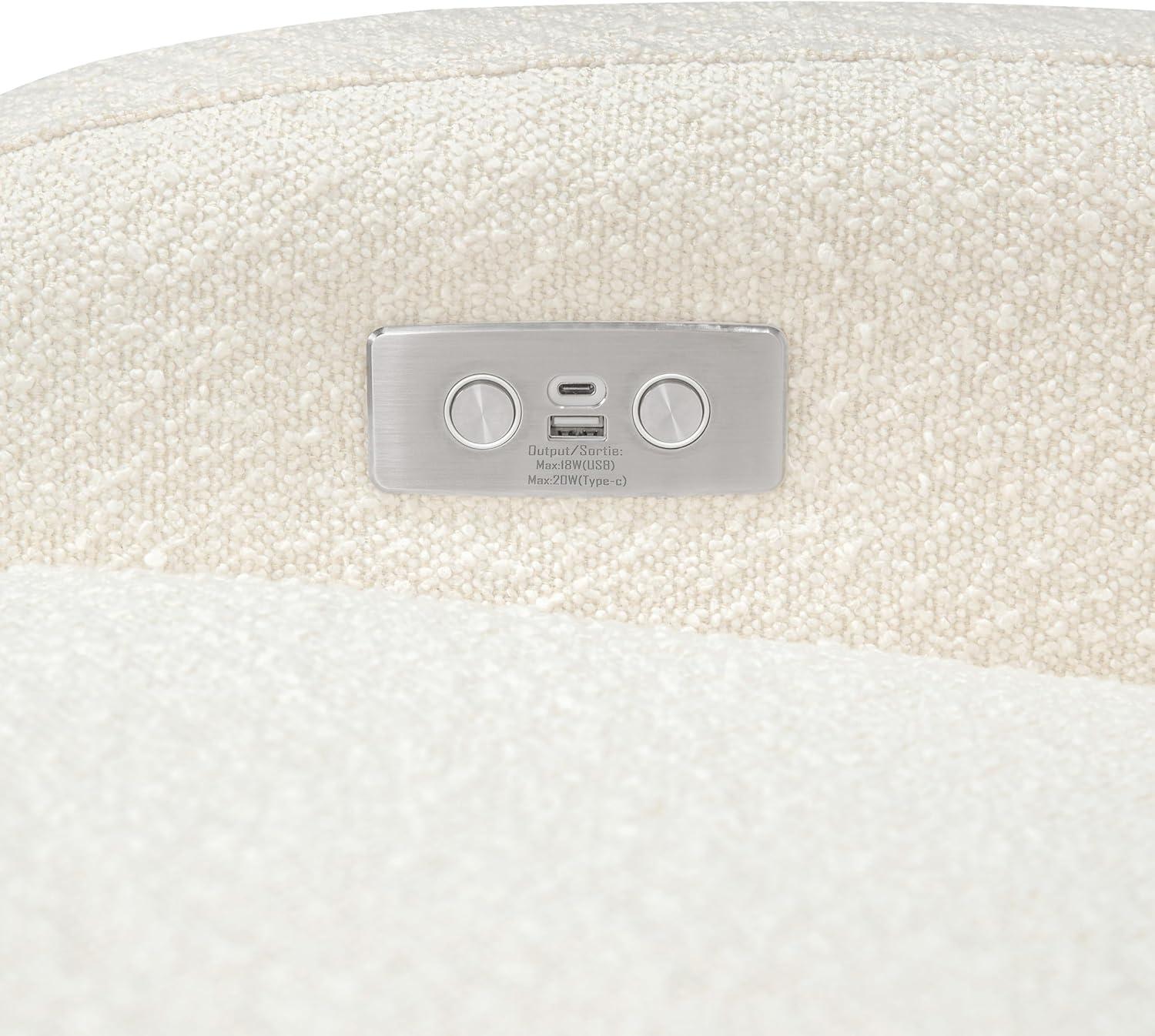 Nami Electronic Recliner and Swivel Glider Recliner in Shearling with USB port