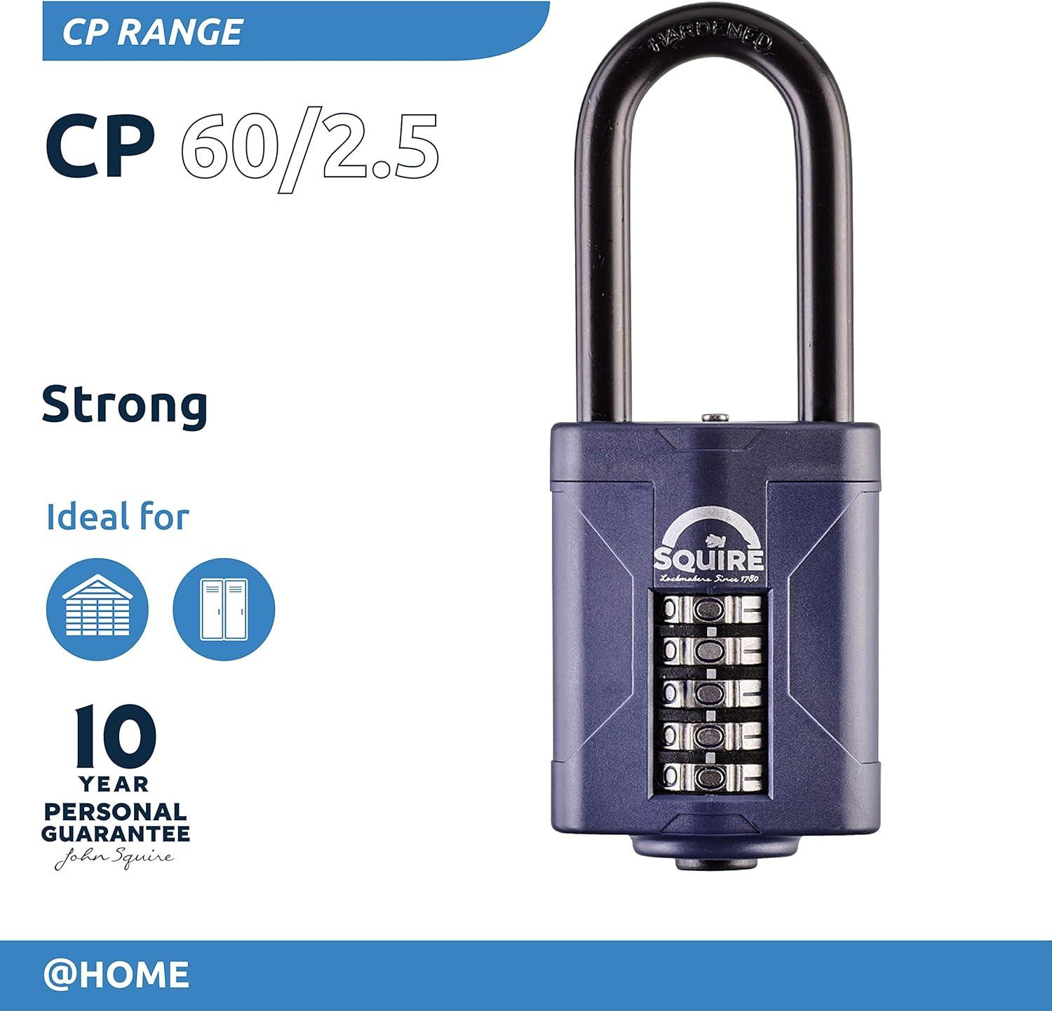 Weathershield™ Long Shackle Combination Padlock | 5-Wheel | CP60/2.5