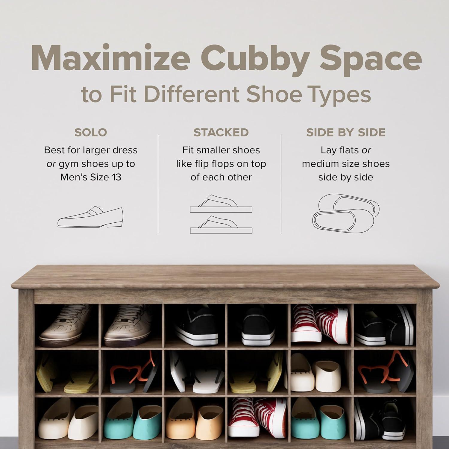 35 in. H x 31.5 in. W 16-Pair Composite Shoe Storage Cabinet with Slim Top Drawer for Entryways, Drifted Gray