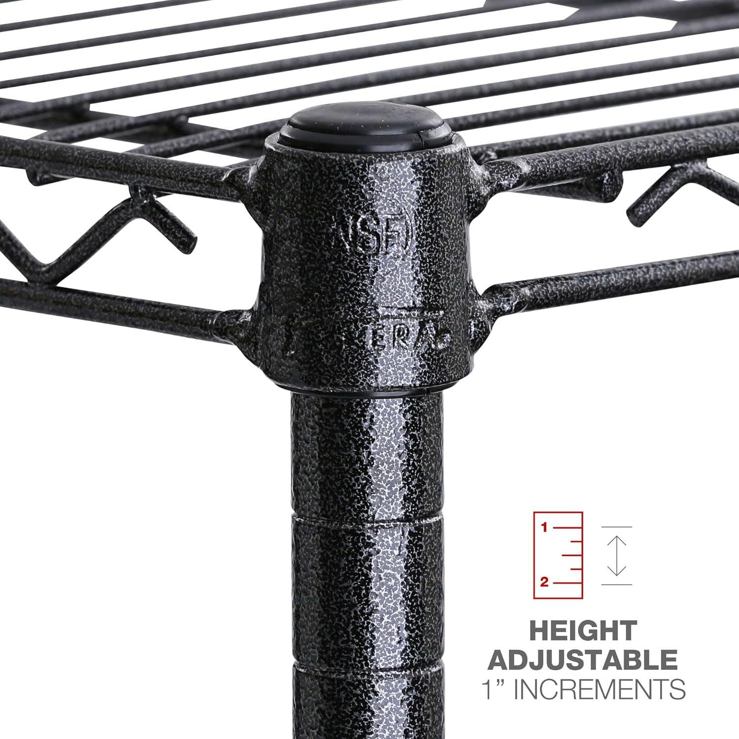 Alera ALESW206024BA 60 in. x 24 in. x 72 in. 4-Shelf All-Purpose Wire Shelving Starter Kit - Black Anthracite Plus