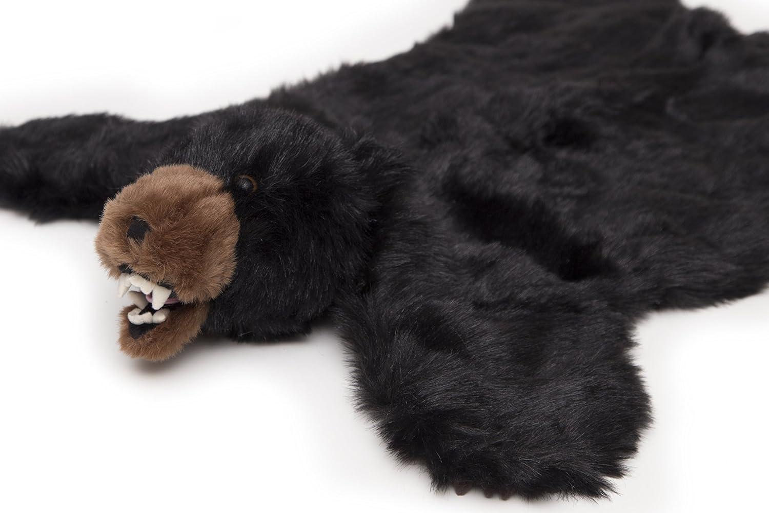 Large Black Plush Bear Kids Animal Rug