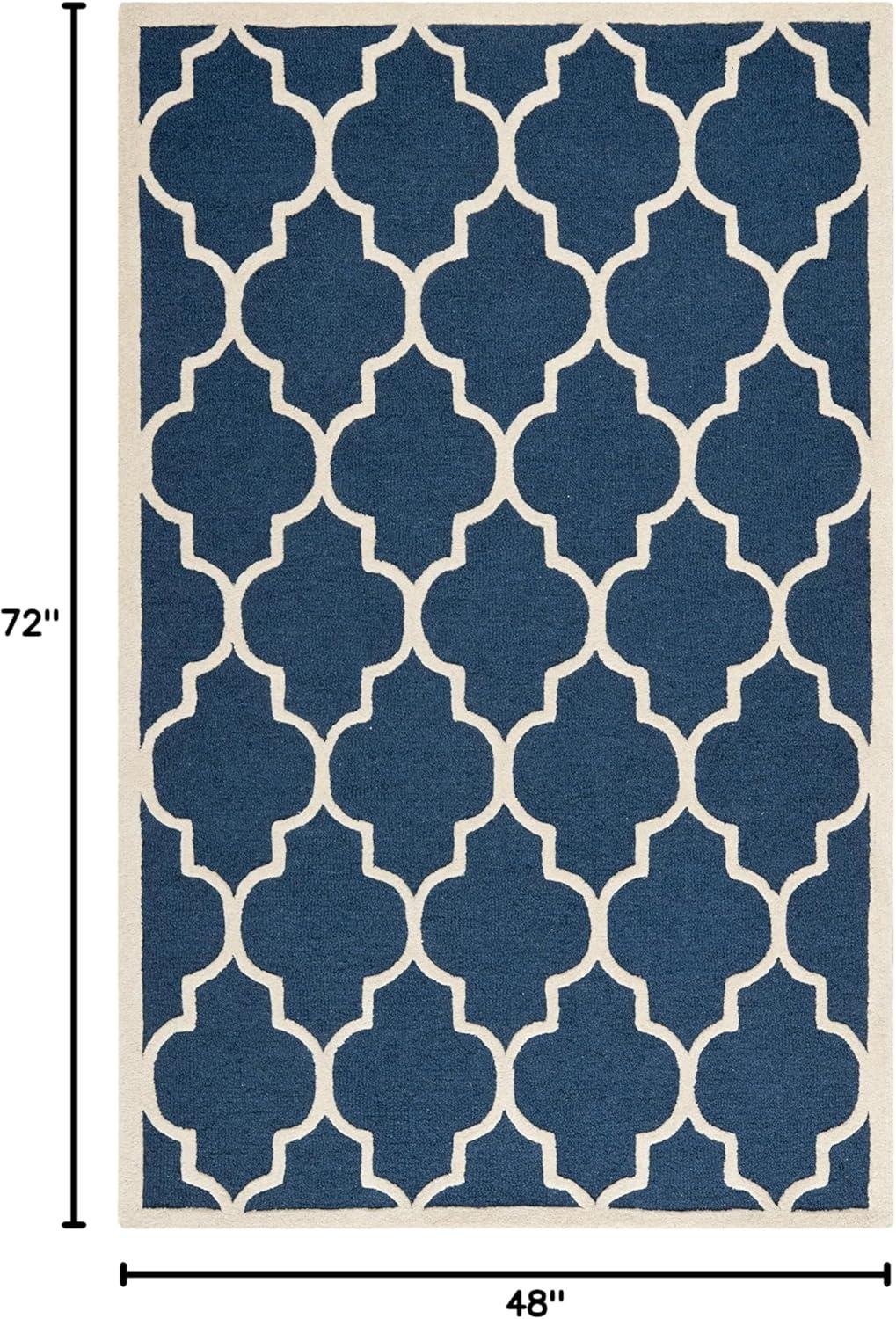 Cambridge CAM134 Tufted Indoor Area Rug - Navy/Ivory - 4'x6' - Safavieh