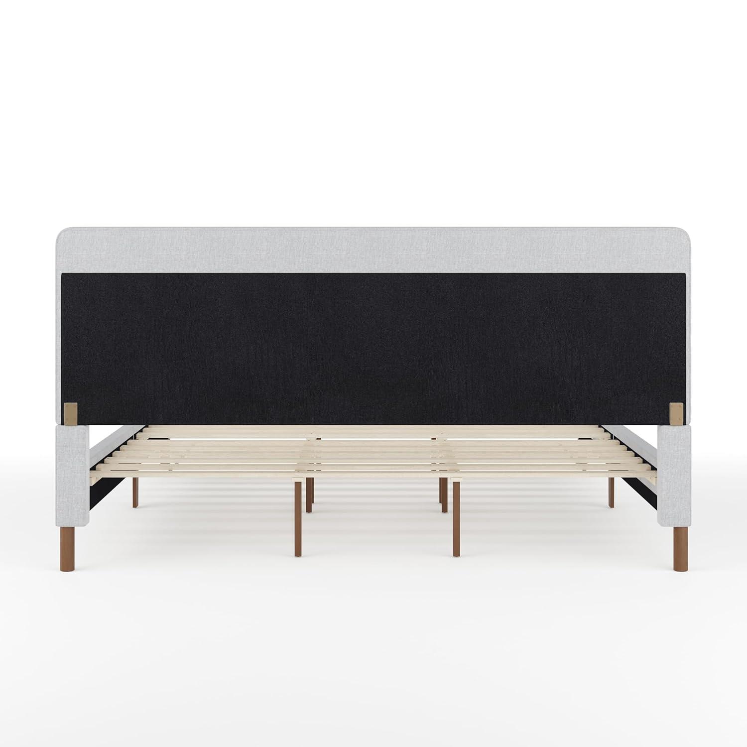 Martha Stewart Martha Stewart Britta Upholstered Platform Bed With Piped Detail Headboard