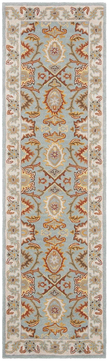 Heritage HG734 Handmade Runner Rug - 2'3"x18' - Light Blue/Ivory - Safavieh