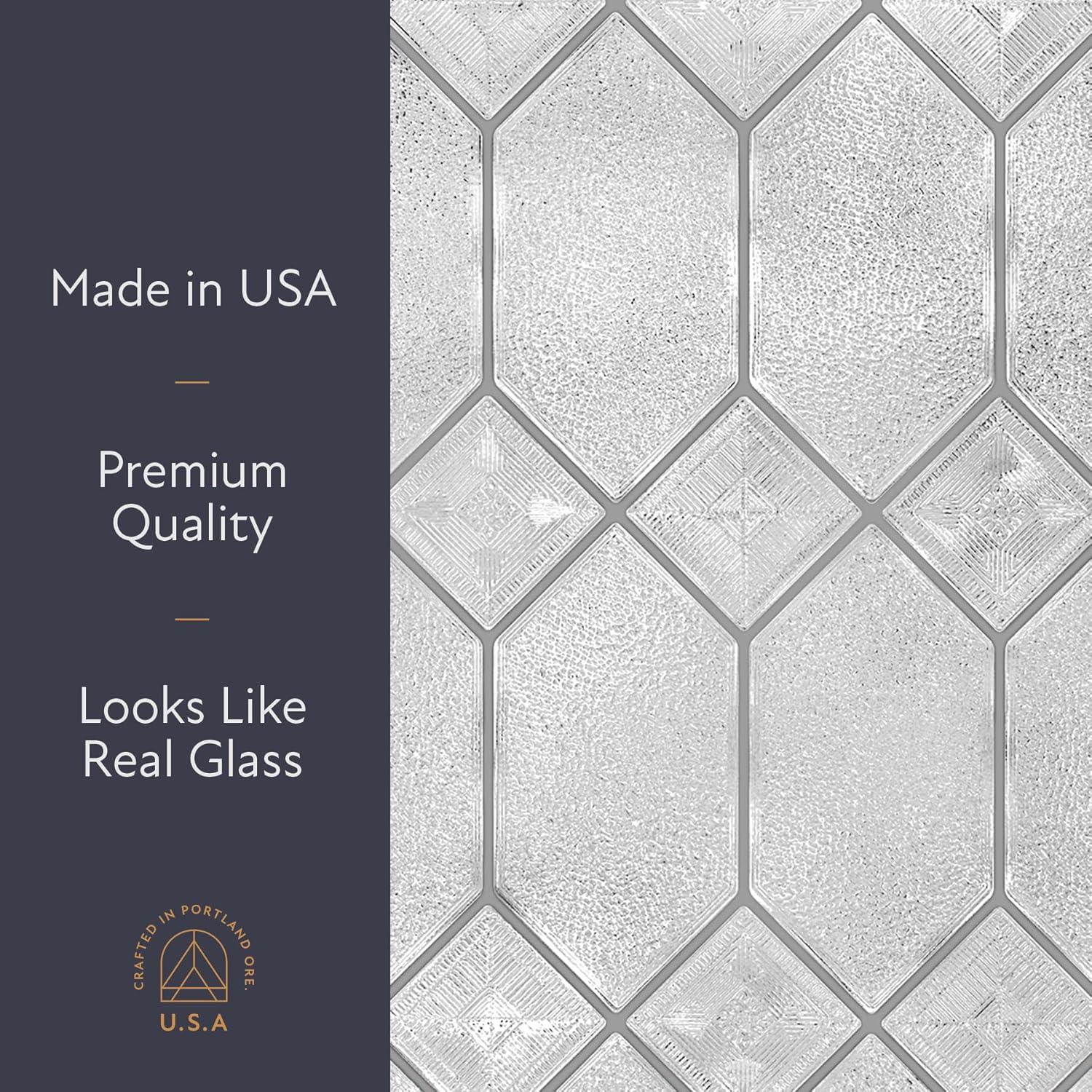 24" x 36" Old English Window Film - Artscape: Vinyl Privacy Film, Frosted Pattern, Adhesive-Free Clings