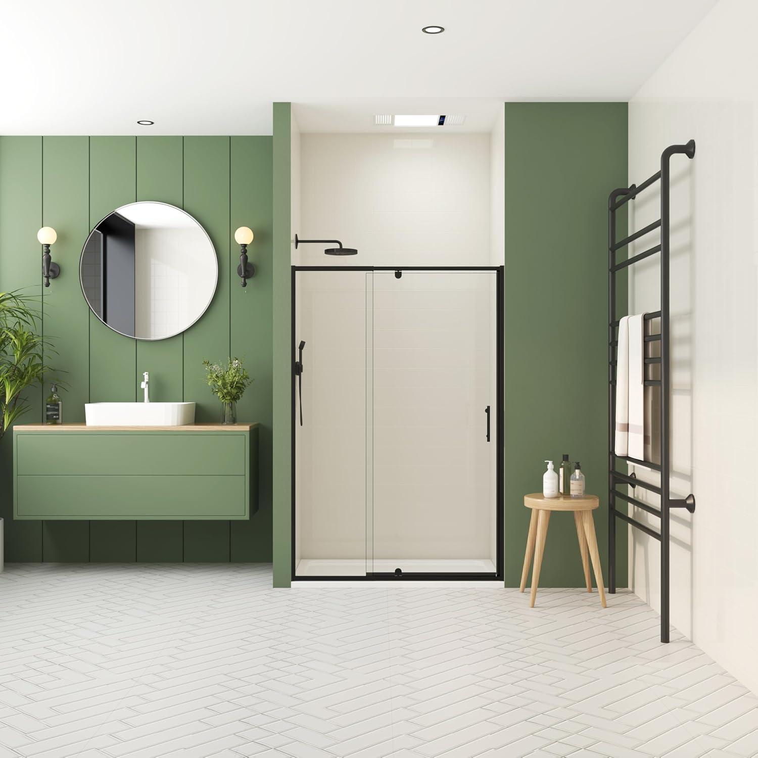 Arch Glass Designs 11DD131873LTS 38-42" W x 71" H Flush Glass Shower Door Reversible Installation