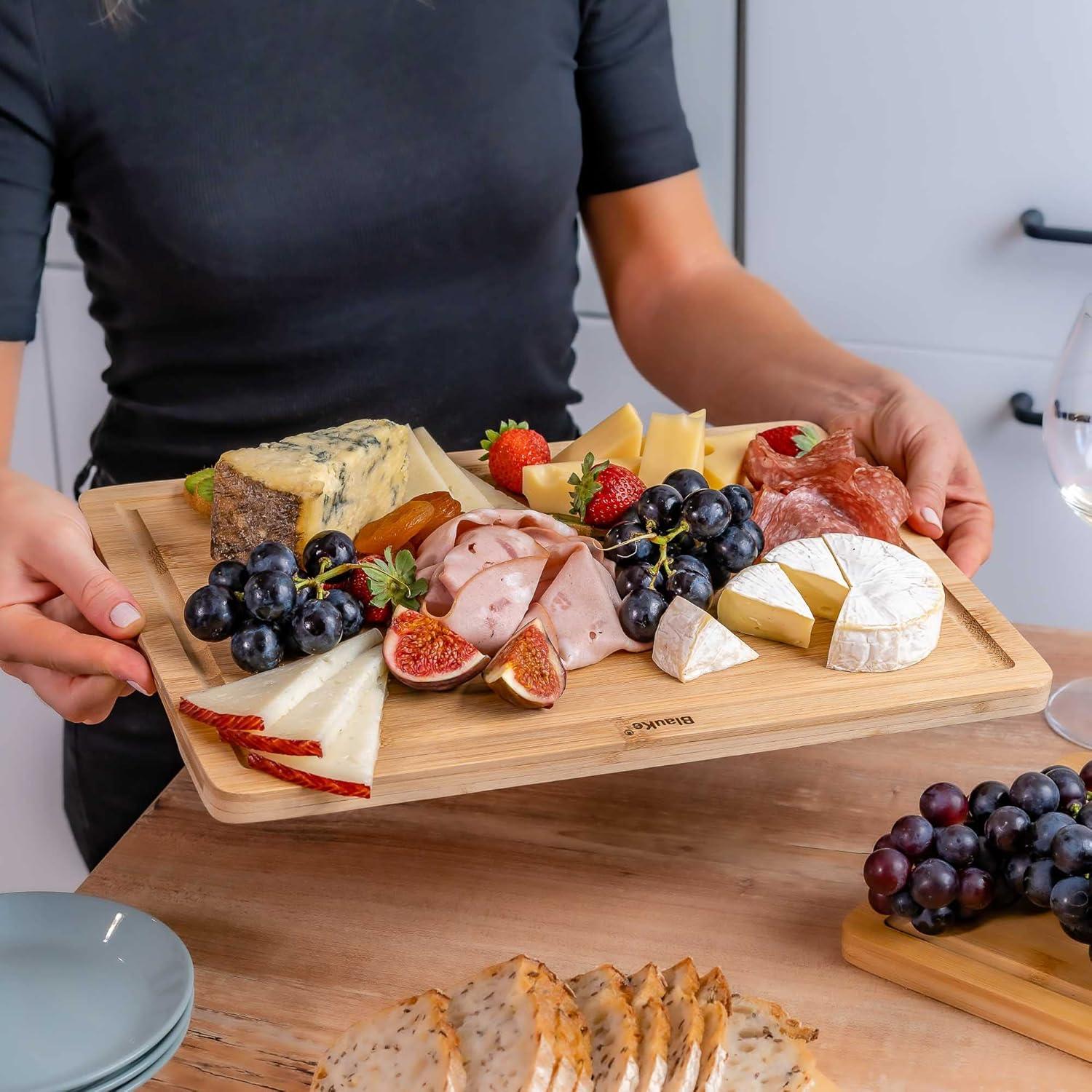 BlauKe Set of 3 Bamboo Cutting Boards with Juice Groove