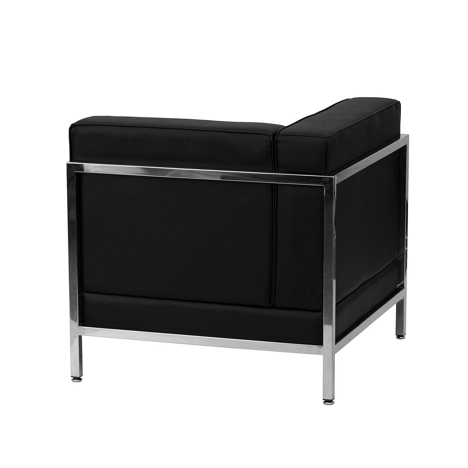 Flash Furniture HERCULES Imagination Series Contemporary Black Leather Sofa with Encasing Frame