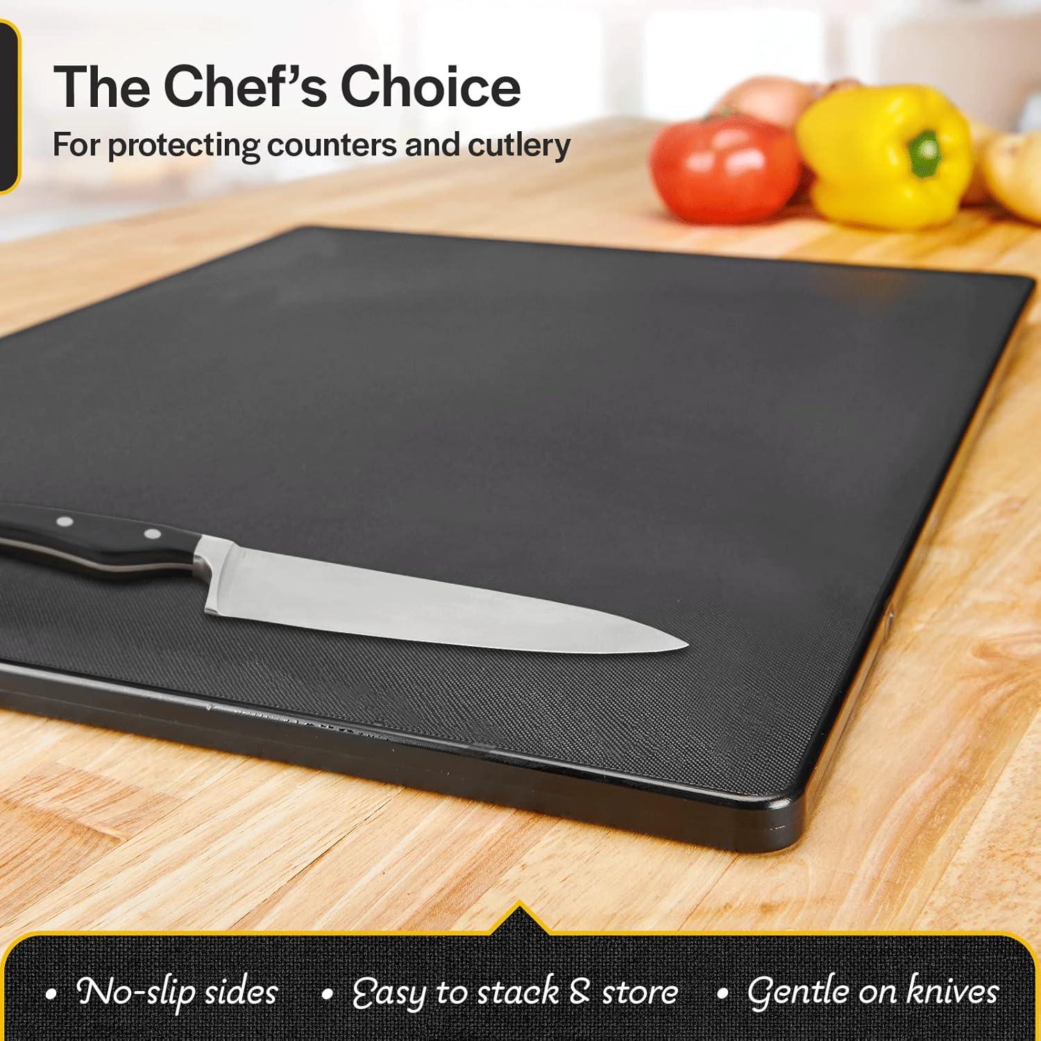 Thirteen Chefs Large Cutting Board for Chopping - Plastic, White, 18 x 12 x 0.5 Inch