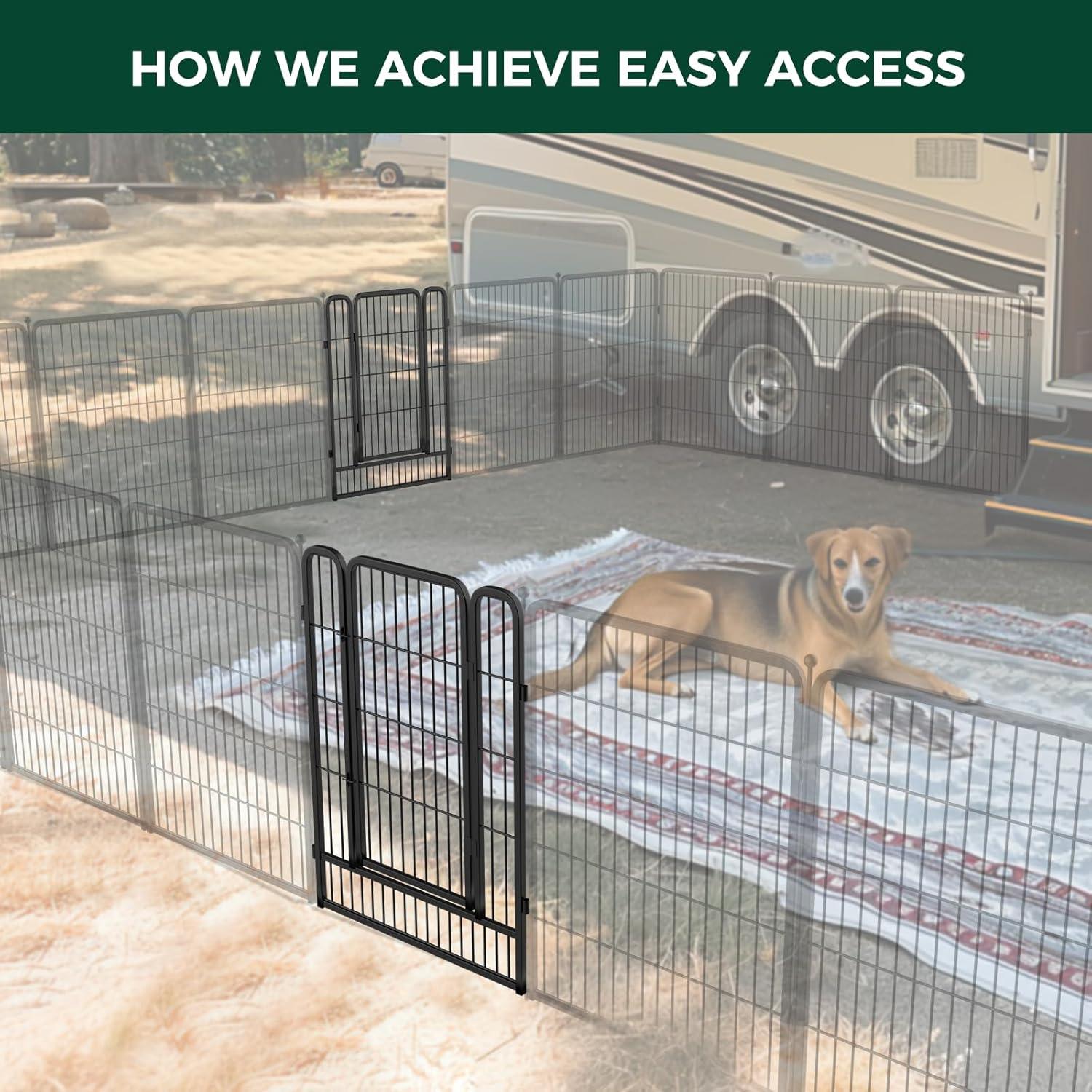 FXW Rollick Dog Playpen Outdoor, 16 Panels 40" Height Dog Fence Exercise Pen with Doors for Large/Medium/Small Dogs, Pet Puppy Playpen for RV, Camping, Yard