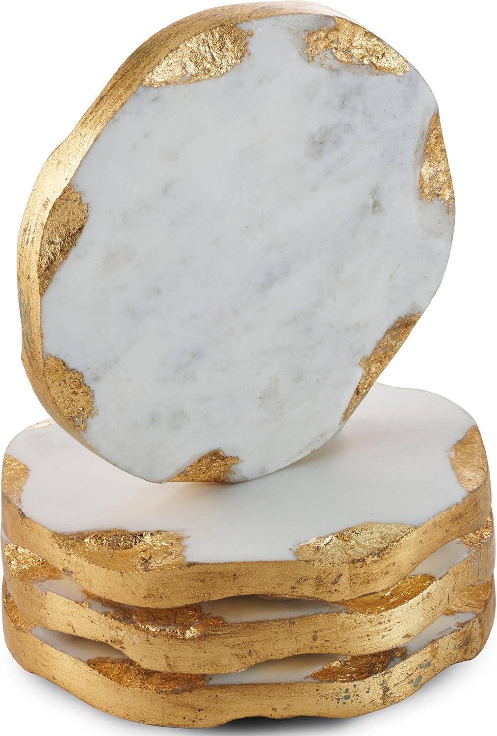 Alina Marquise Raw Edge Marble Coaster Set