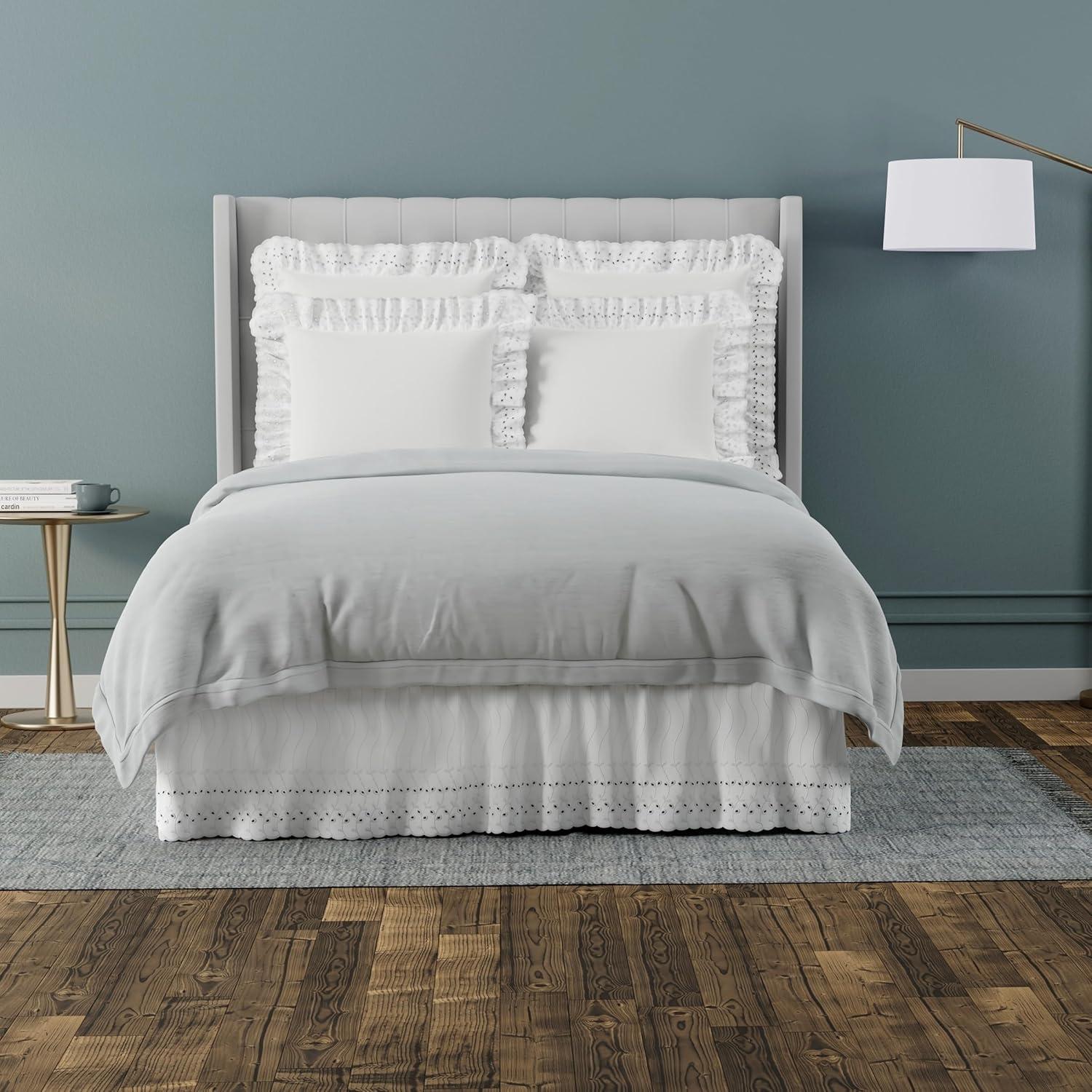 Fresh Ideas  Fresh Ideas Ruffled Eyelet Bed Skirt, 14" Drop Length & Reviews | Wayfair