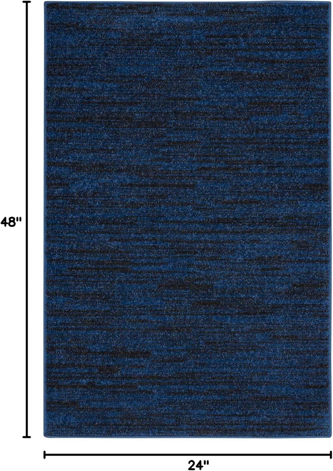 Nourison Nourison Essentials NRE01 Indoor/outdoor Area Rug - Midnight Blue 2' x 4'