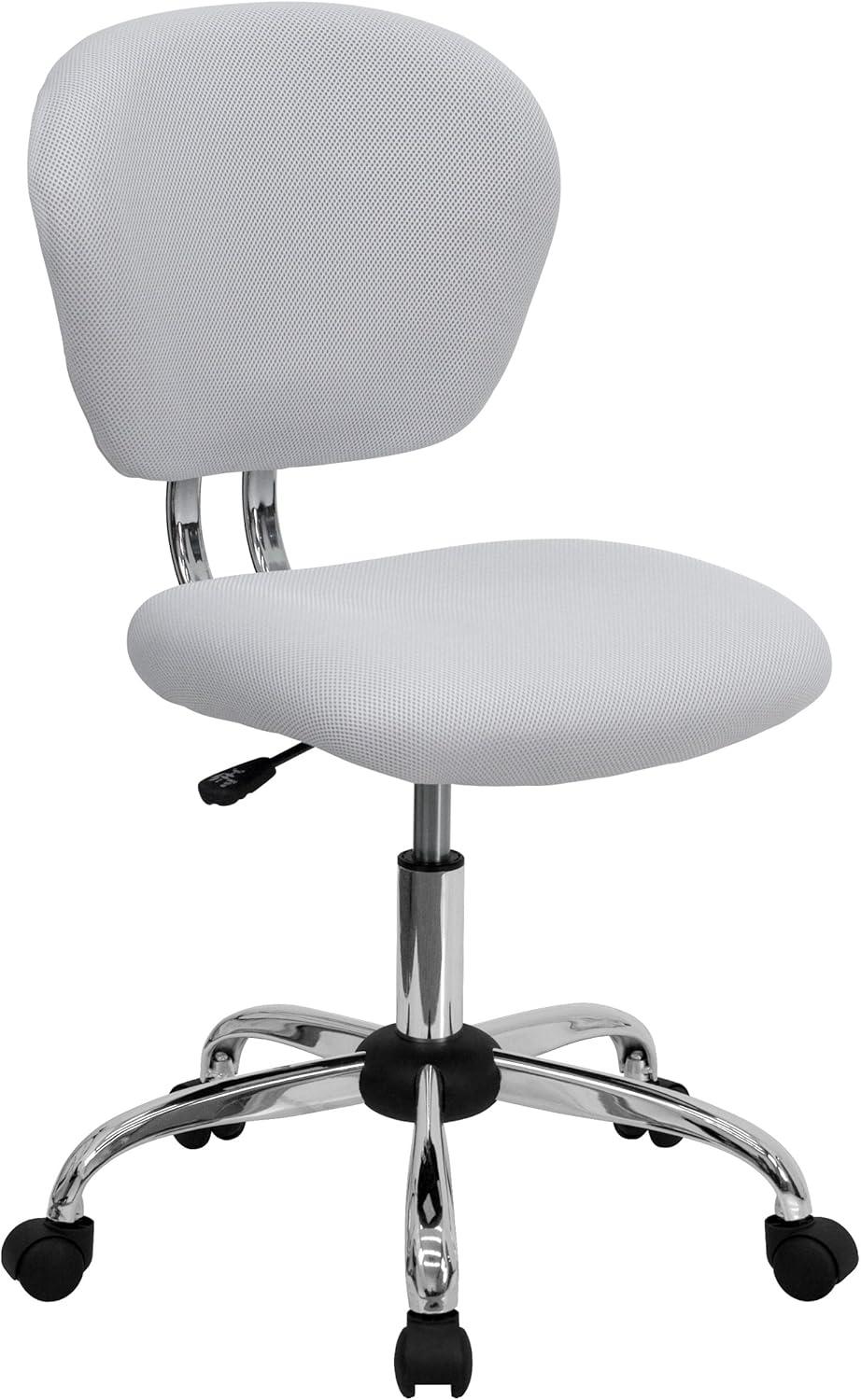 Emma and Oliver Mid-Back Mesh Padded Swivel Task Office Chair with Chrome Base