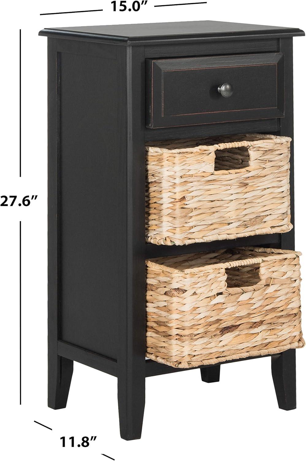Everly Drawer Side Table - Black - Safavieh.
