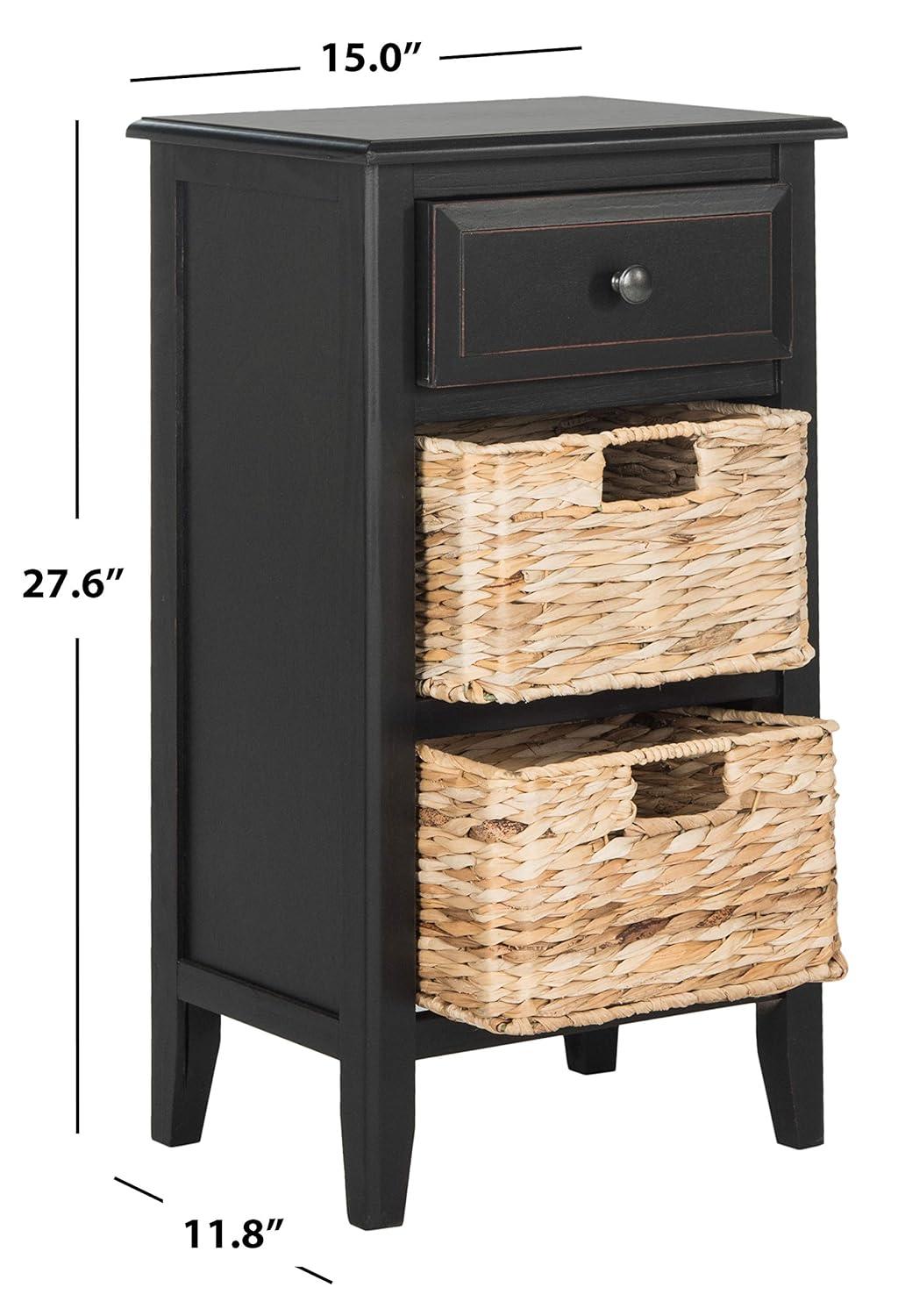 Everly Drawer Side Table - Black - Safavieh.