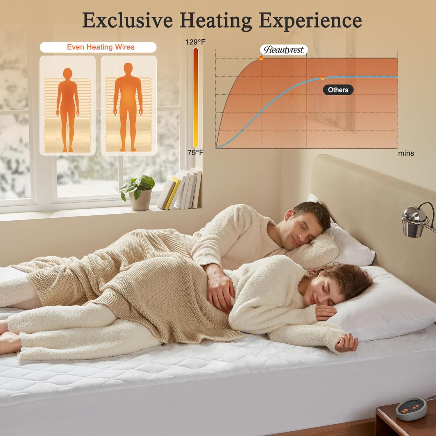 Beautyrest Beautyrest Heated Microfiber Mattress Pad with 3M Scotchgard