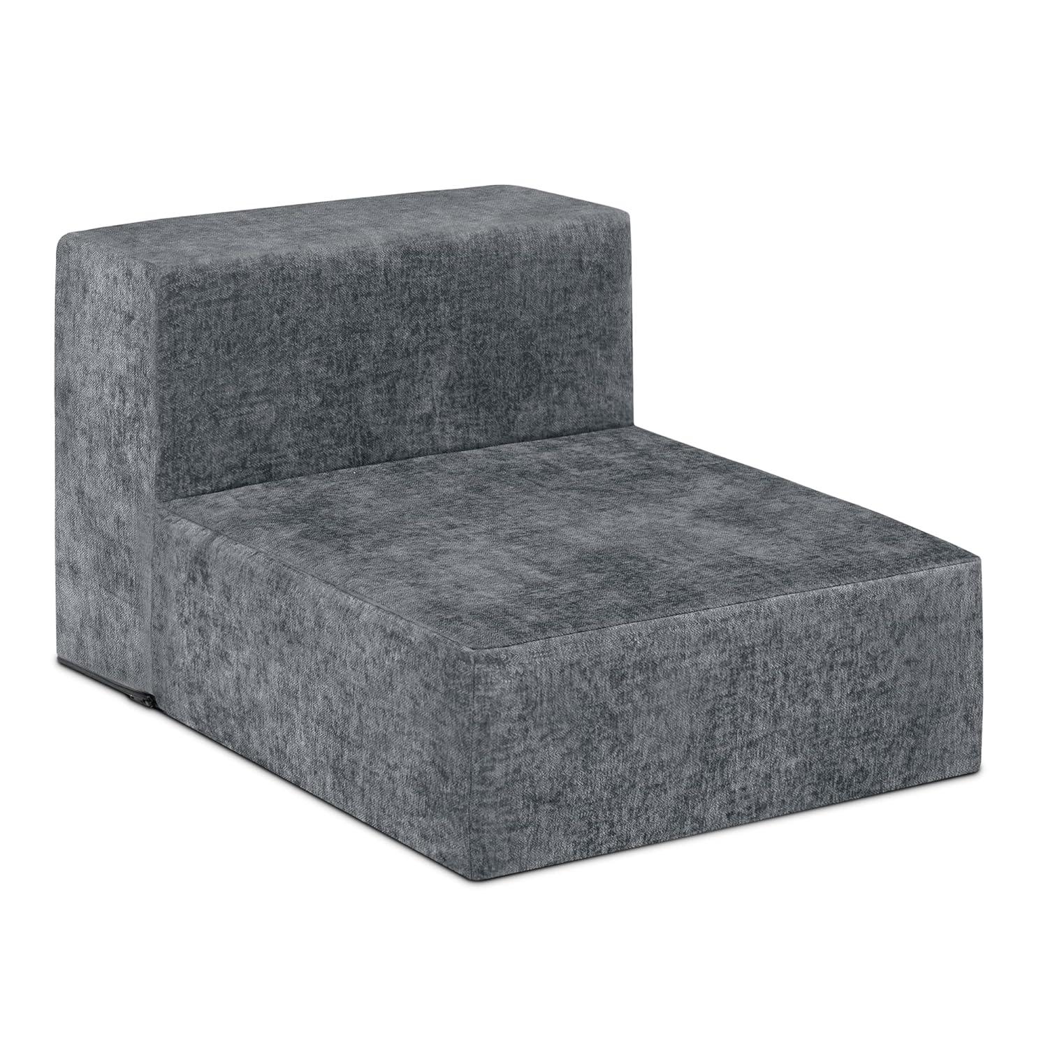 Gray Fabric Four-Piece Sectional Sofa with Ottoman