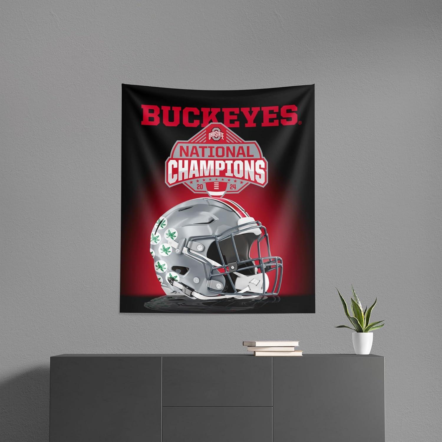 Northwest Ohio State Buckeyes NCAA 2024 FBC Champions Spotlight Wall Hanging 34X40 Inches