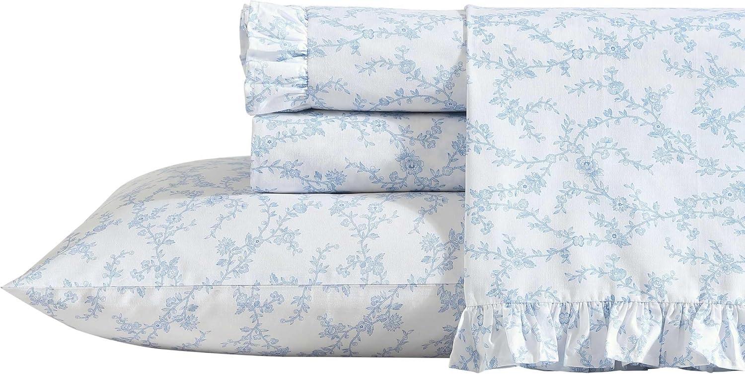 Laura Ashley Evie Laura Ashley Printed Cotton Percale 2 Piece Pillowcase Set