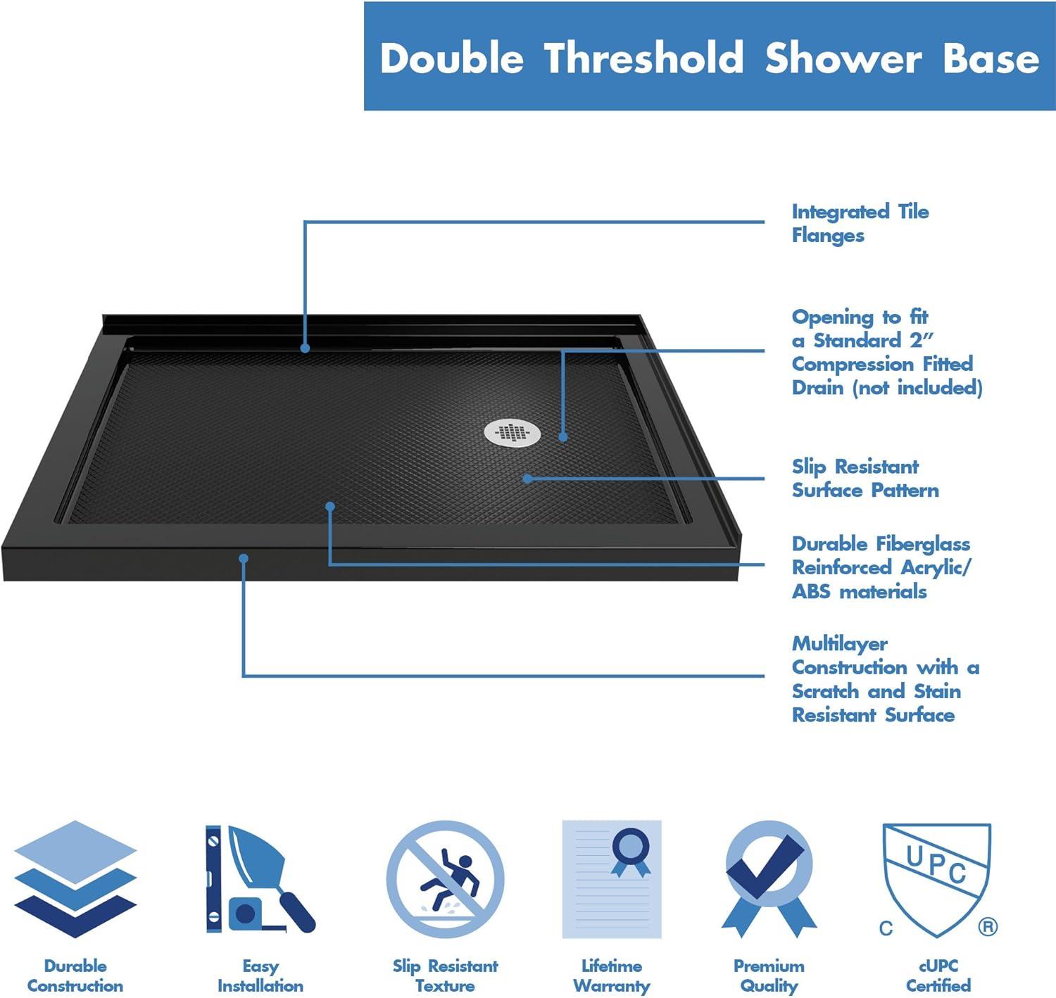 SlimLine 48" x 34" Double Threshold Shower Base