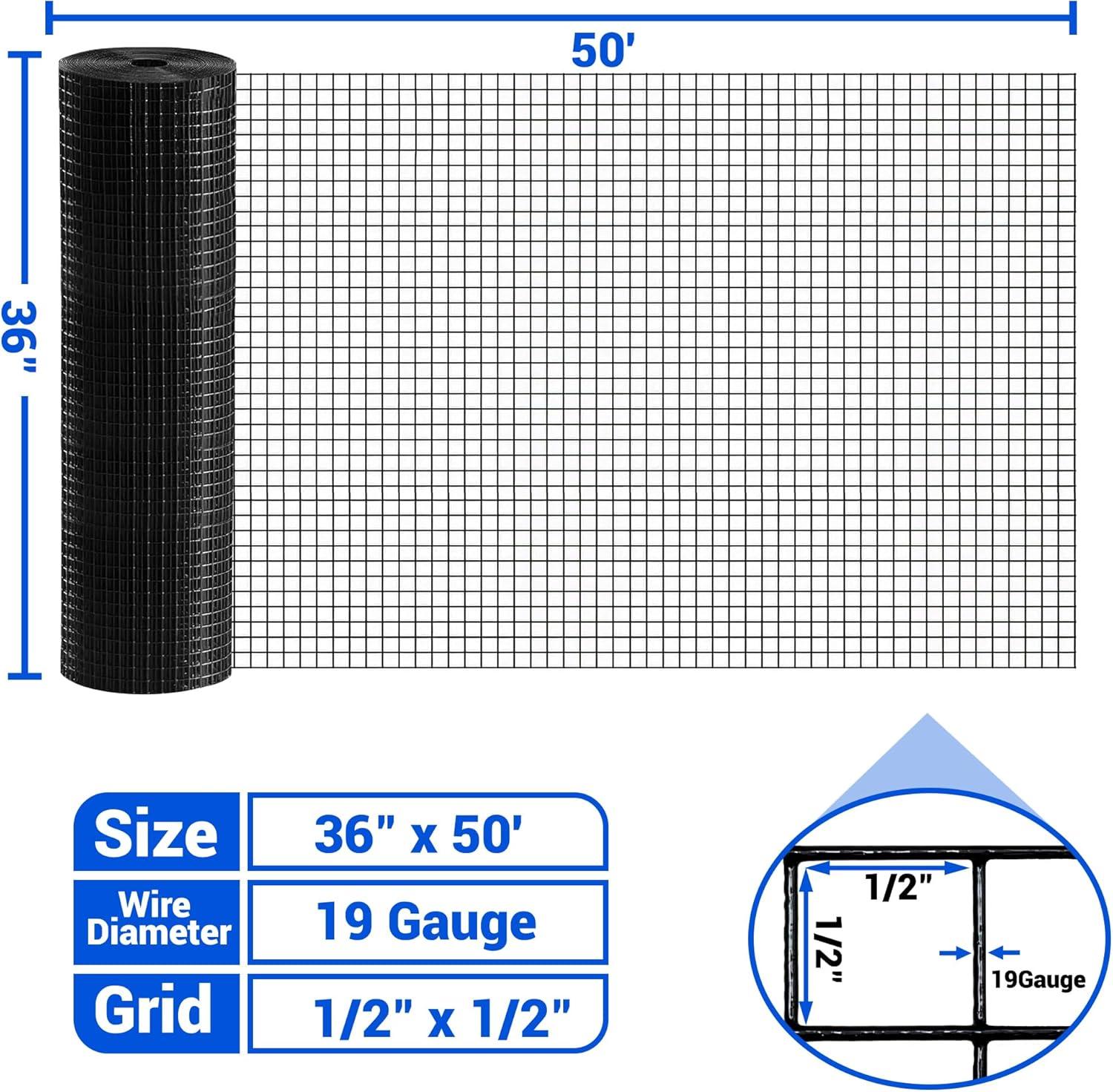 Black Vinyl Coated Metal Chicken Wire Mesh Roll