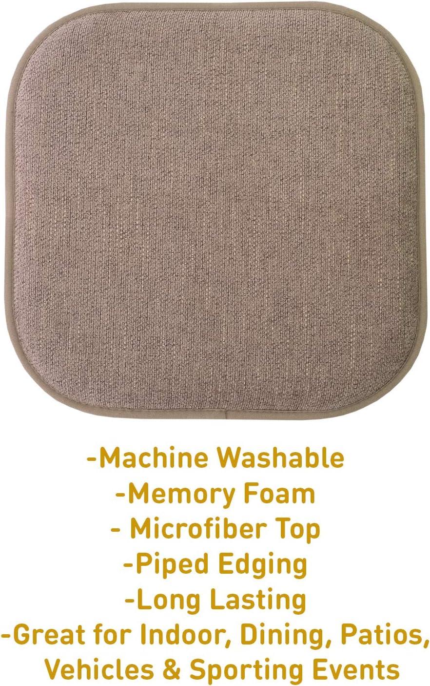 Alexis Memory Foam No Slip Back 16" x 16" Chair Pad Cushion