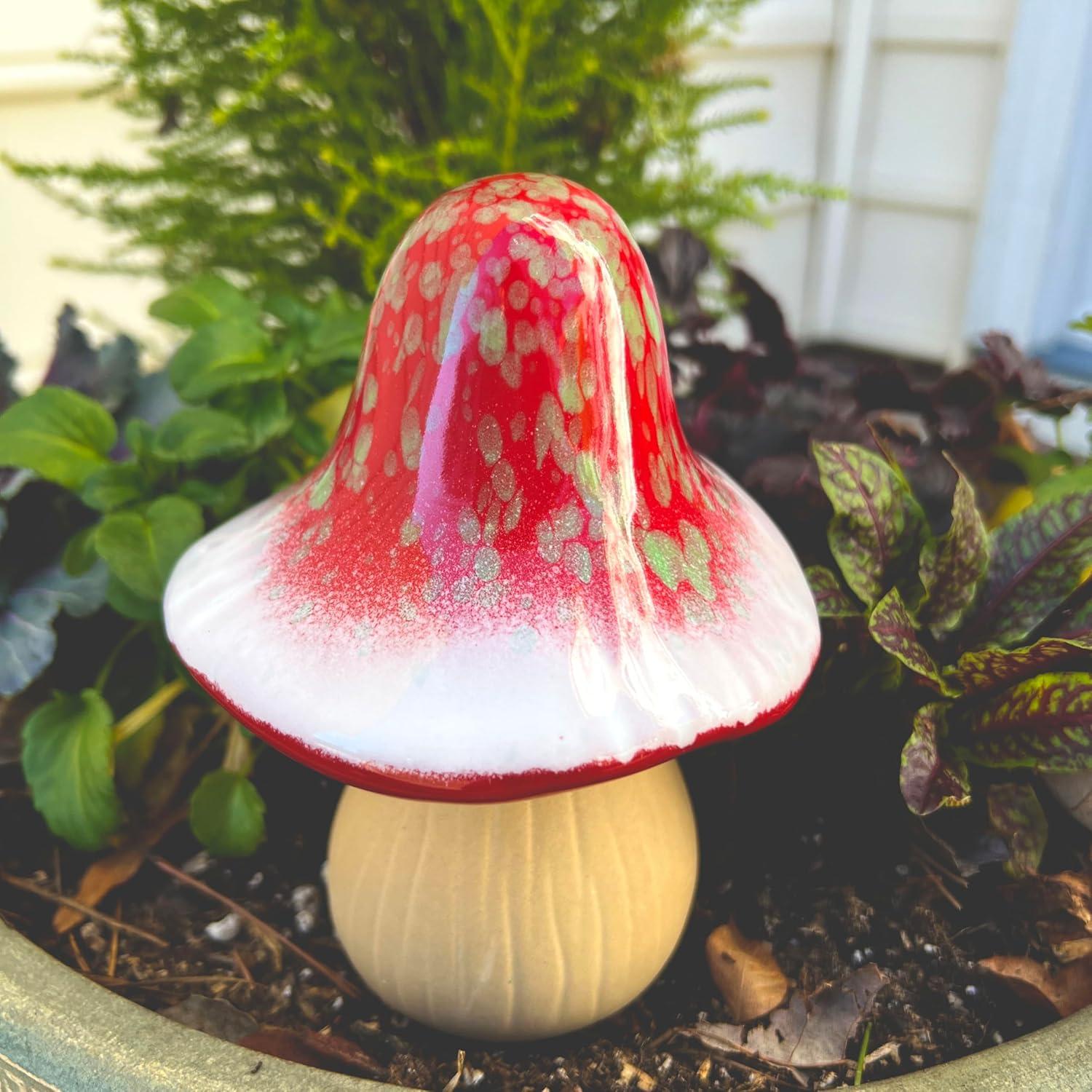 Bosmere BOSW131 4 x 6 in. Ceramic Mushroom, Red