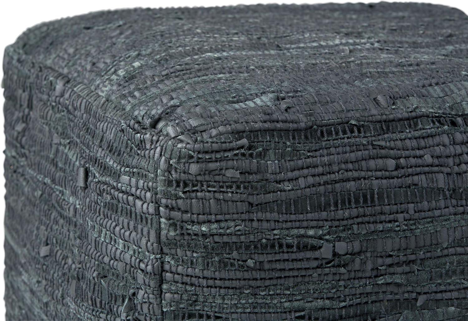 Simpli Home Fredrik 18"W Genuine Buffalo Leather Square Pouf & Reviews | Wayfair