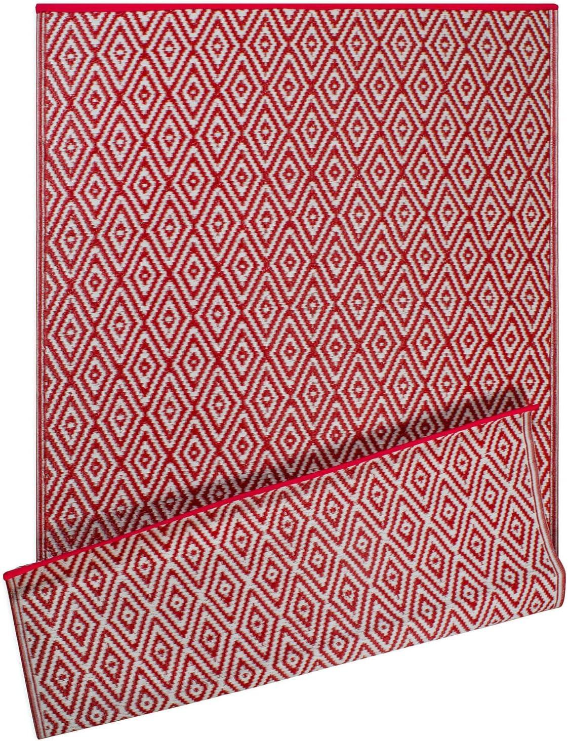 DII Reversible Indoor/Outdoor Diamond Woven Rug, 4x6', Rust