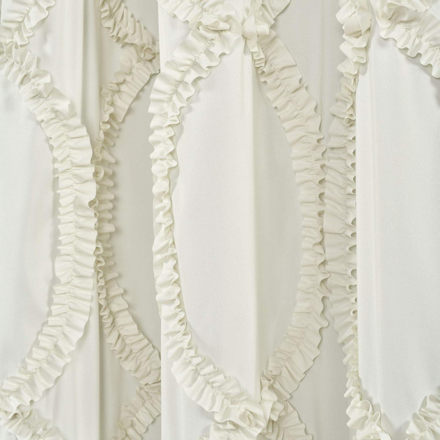 Lush Decor Avon Window Curtain Sydney Throw Blanket, 54"W x 84"L, Ivory