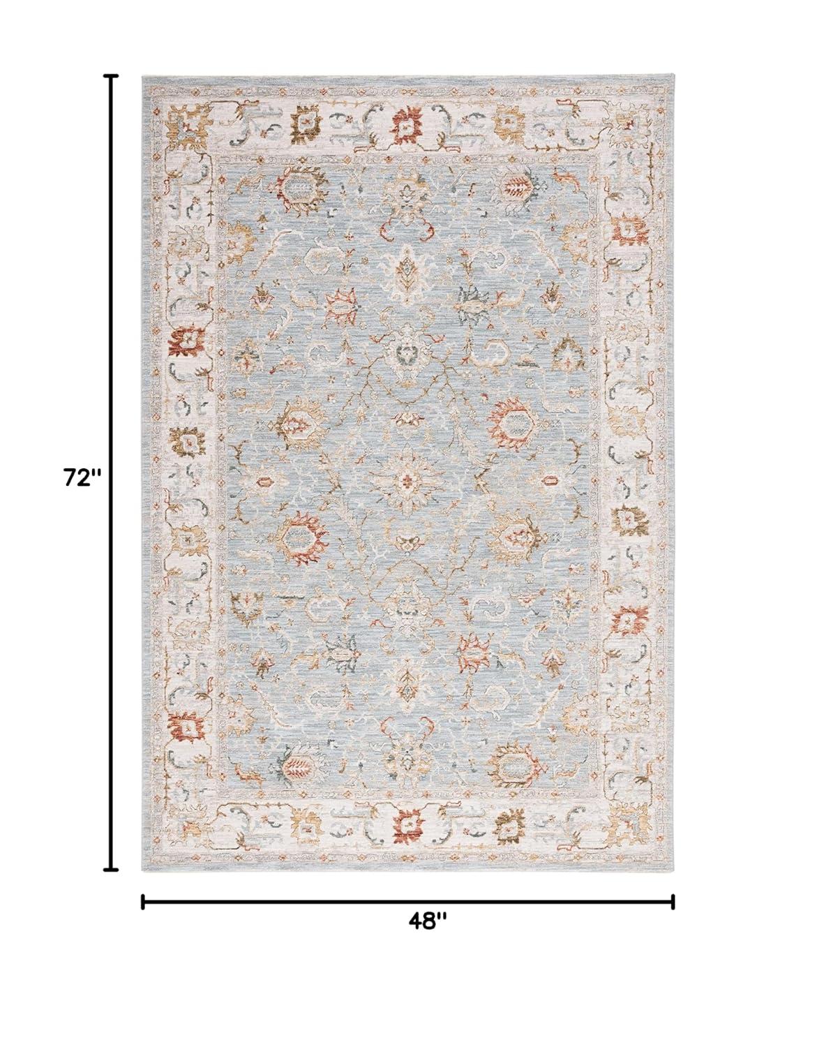 Hamilton HLT102 Power Loomed Area Rug - Blue/Gold - 4'x6' - Safavieh.