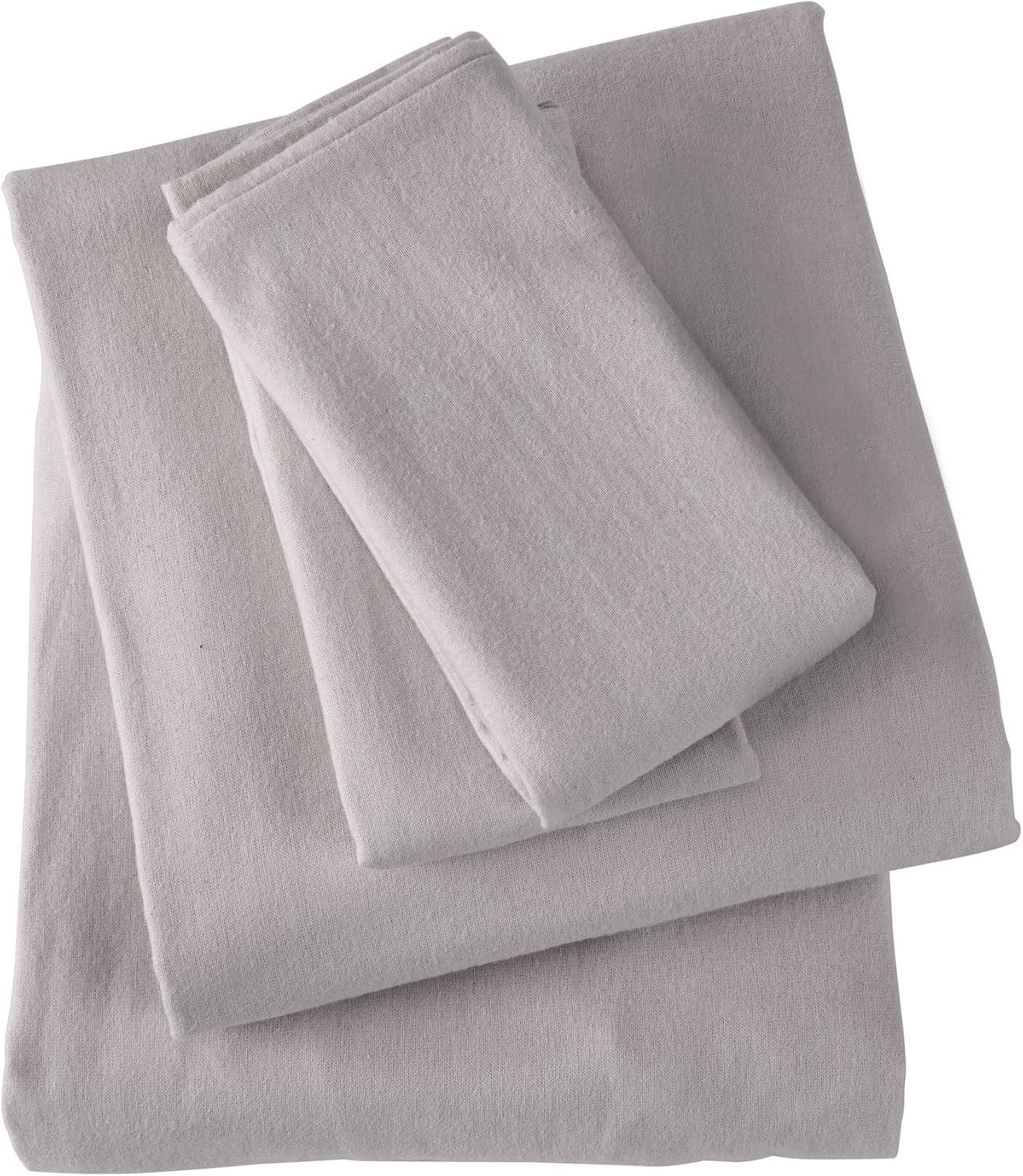 Queen Dark Grey Cotton Flannel Deep Pocket Sheet Set