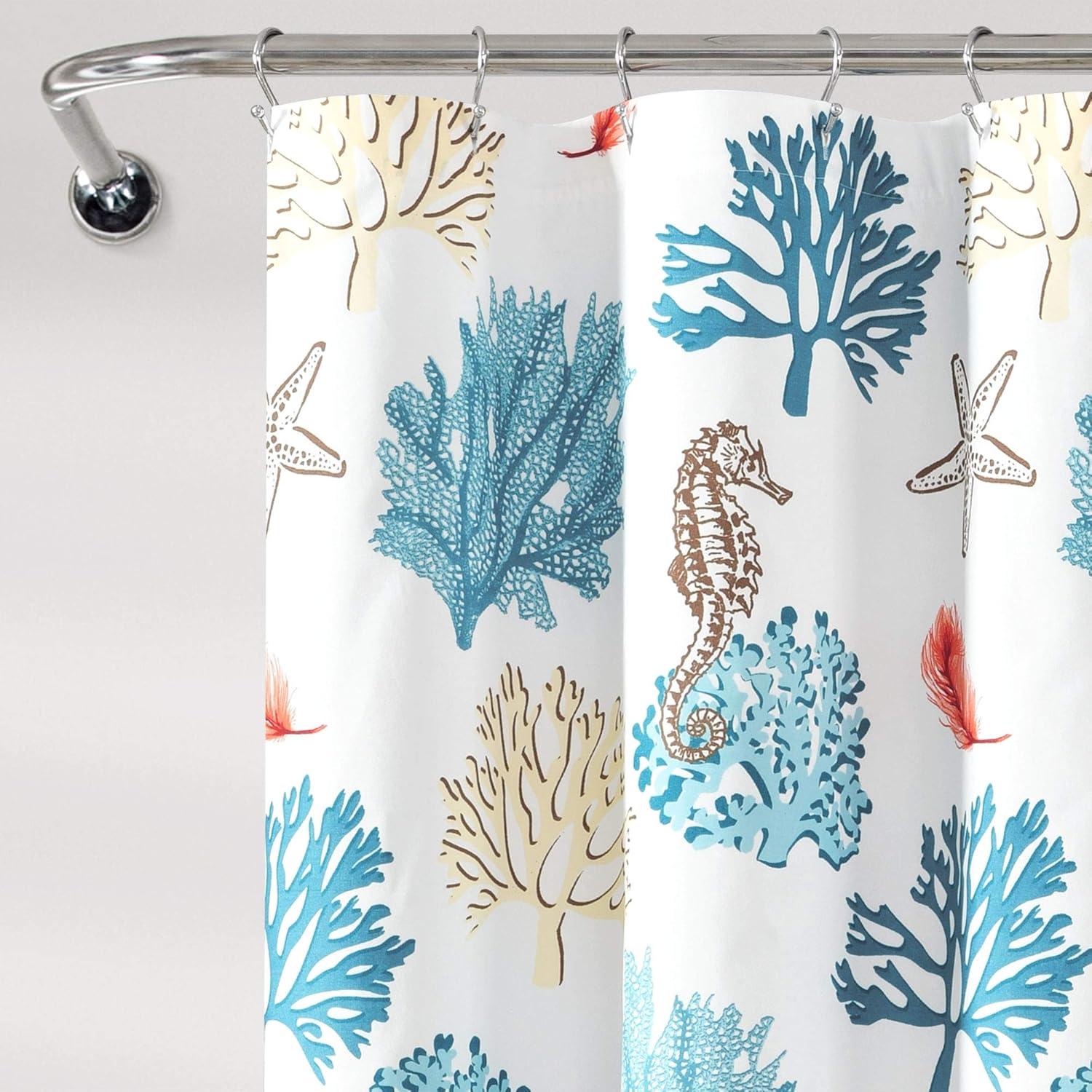 Lush Decor Coastal Reef Feather Shower Curtain