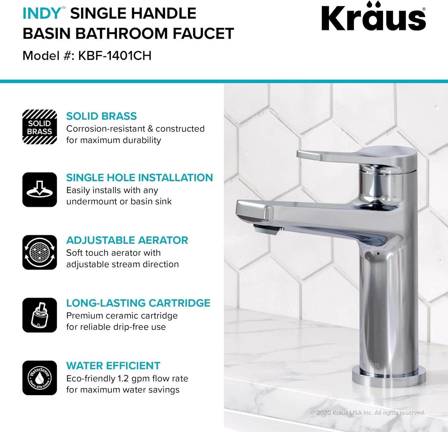 Indy 6.25" Polished Chrome Single-Handle Bathroom Faucet