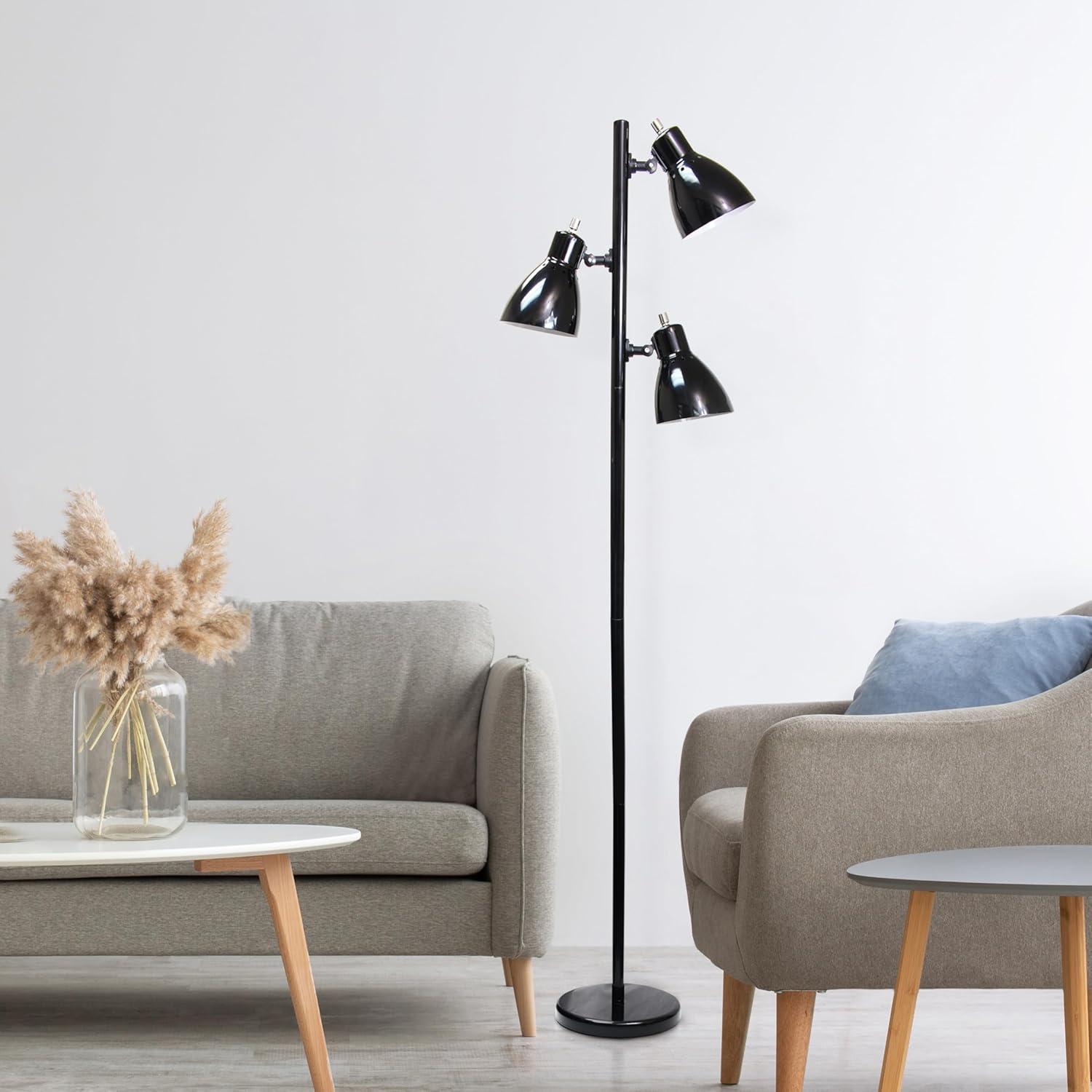 Simple Designs Metal 3-Light Tree Floor Lamp