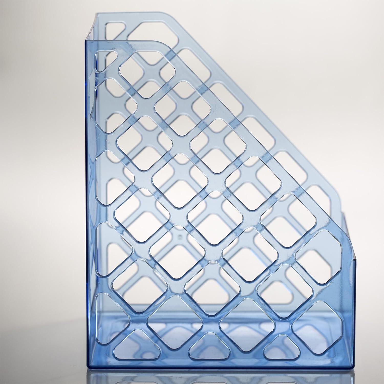 Officemate Glacier Large Magazine File, Transparent Blue (23219)