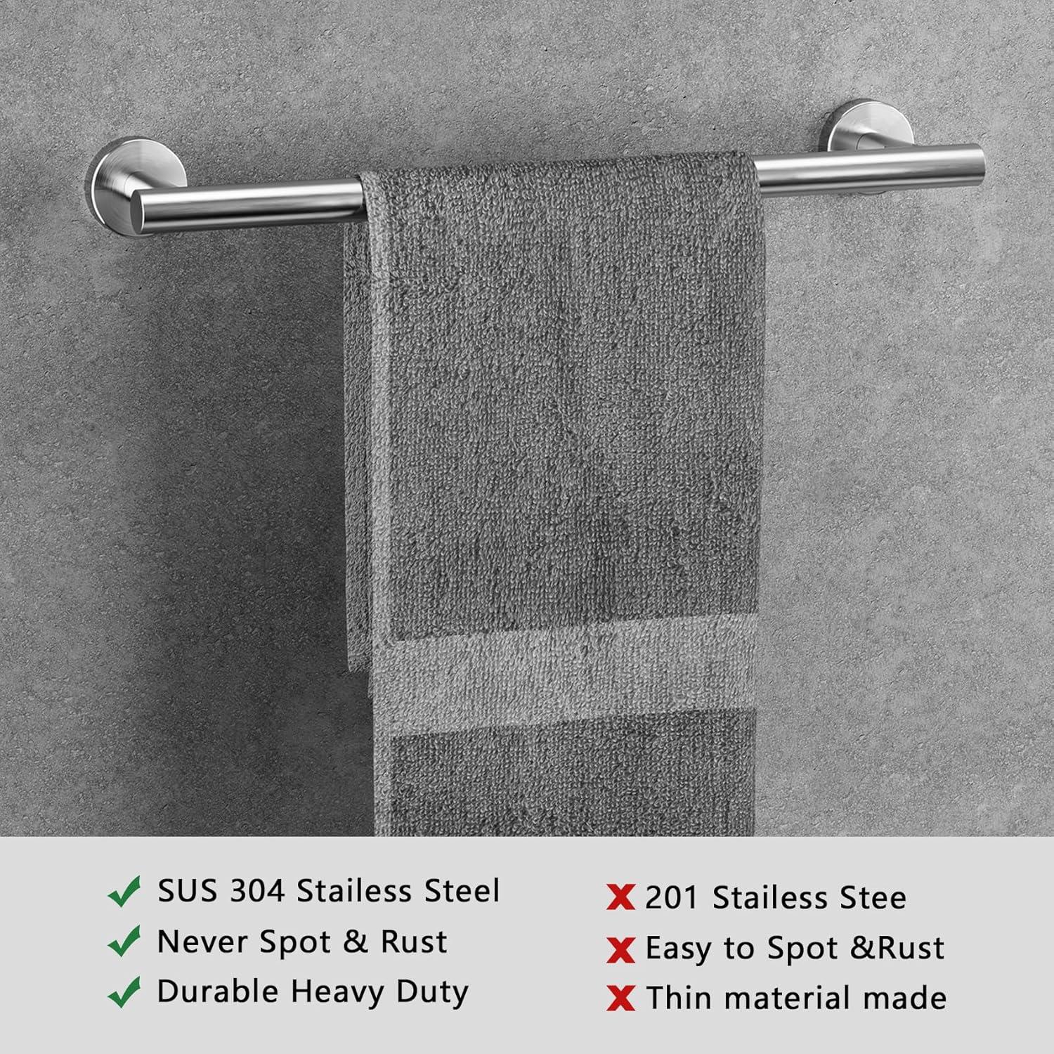 Brushed Nickel 5-Piece Stainless Steel Bathroom Hardware Set