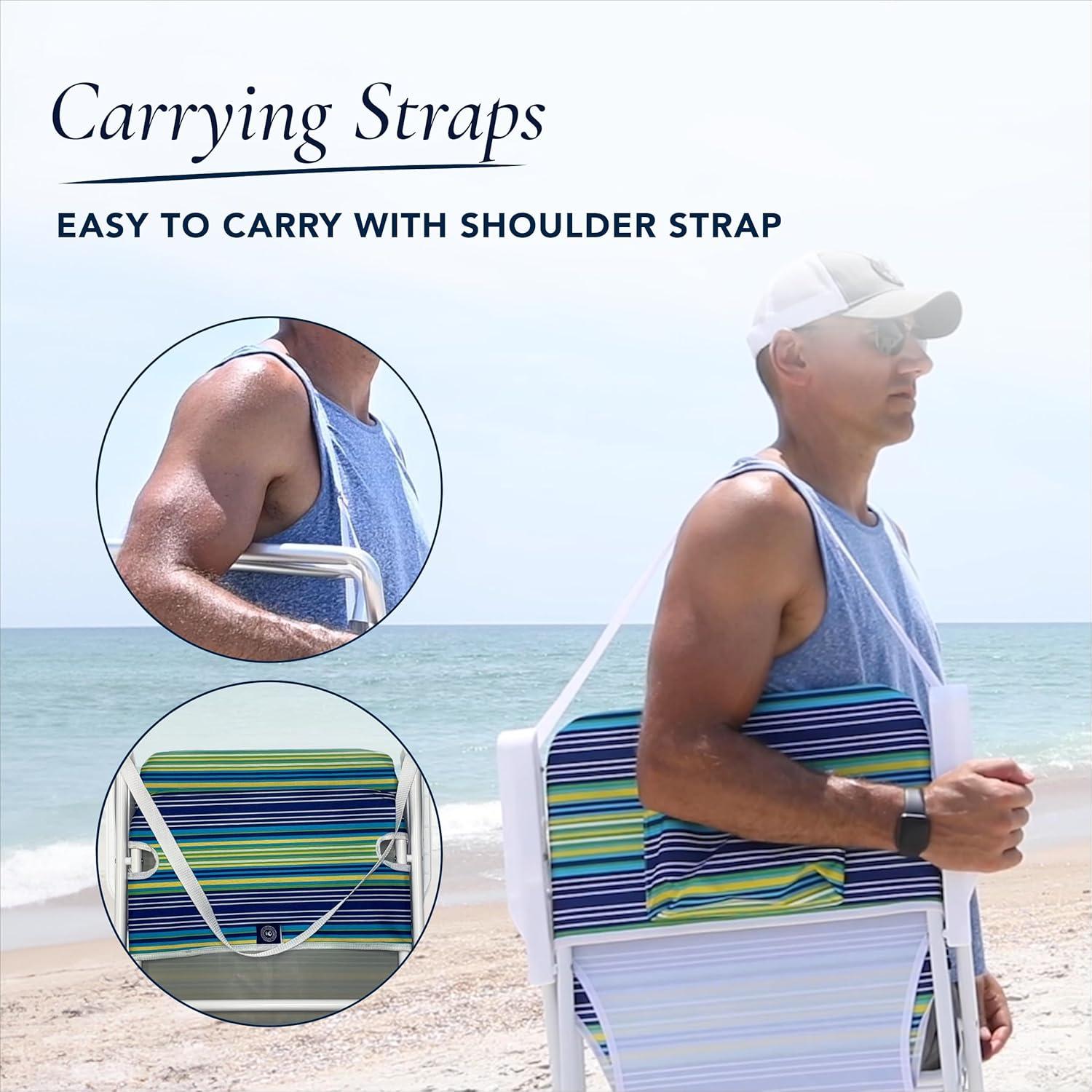 Caribbean Joe Burlap Folding Beach Chair