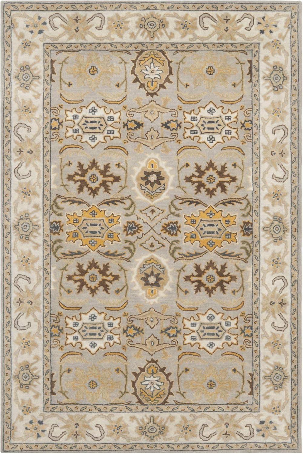 Elegant Heritage 6' x 9' Hand-Tufted Wool Area Rug in Light Grey