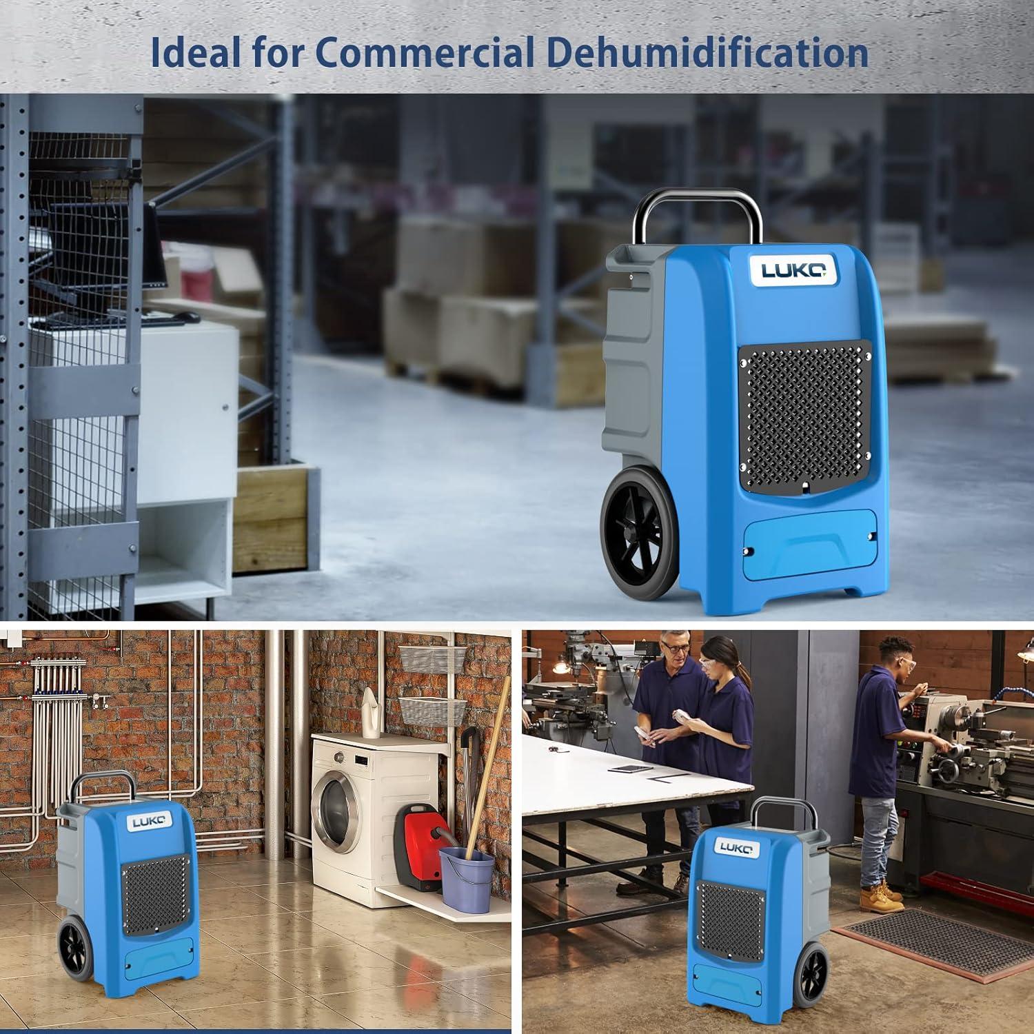 LUKO 190 Pints Blue Commercial Dehumidifier with Pump