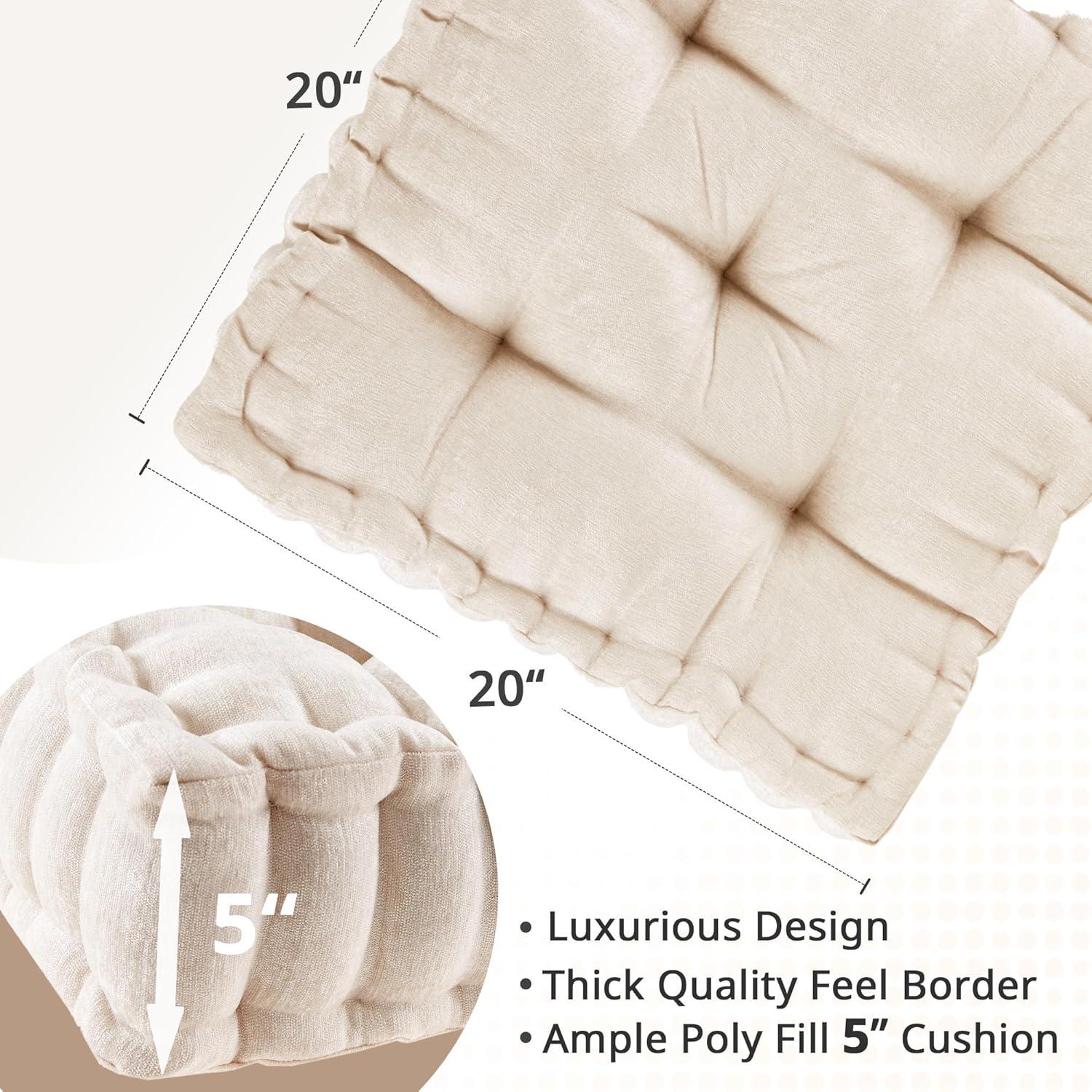 Intelligent Design Azza Poly Chenille Square Floor Pillow Cushion