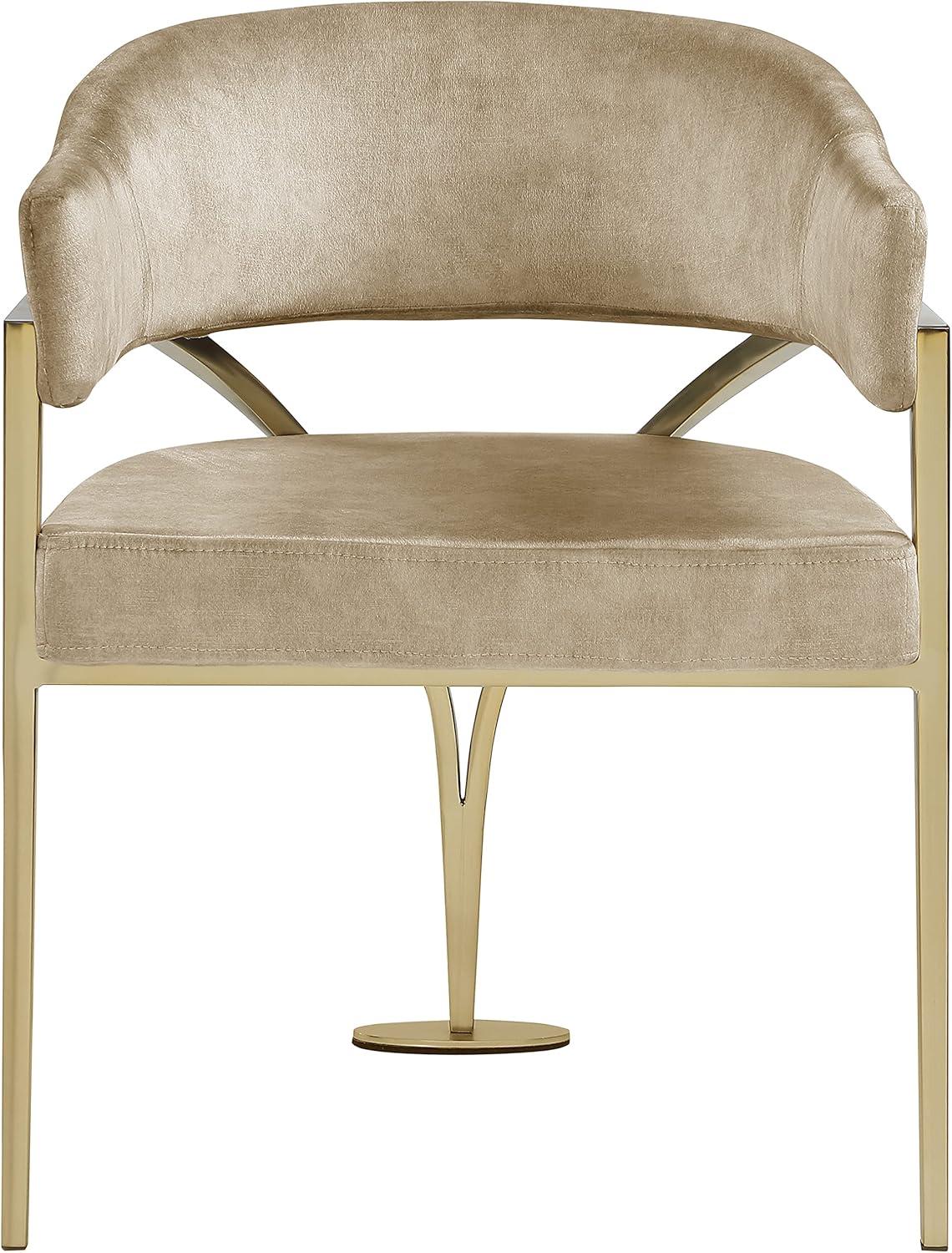 Meridian Furniture Madelyn Beige Velvet Dining Chair (Set of 2)