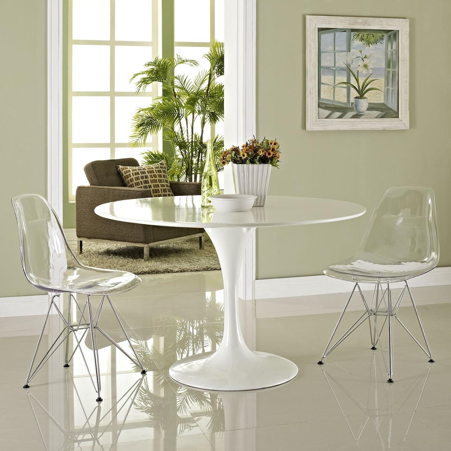 Modway Modway Plastic Dining Chair with Wire Base