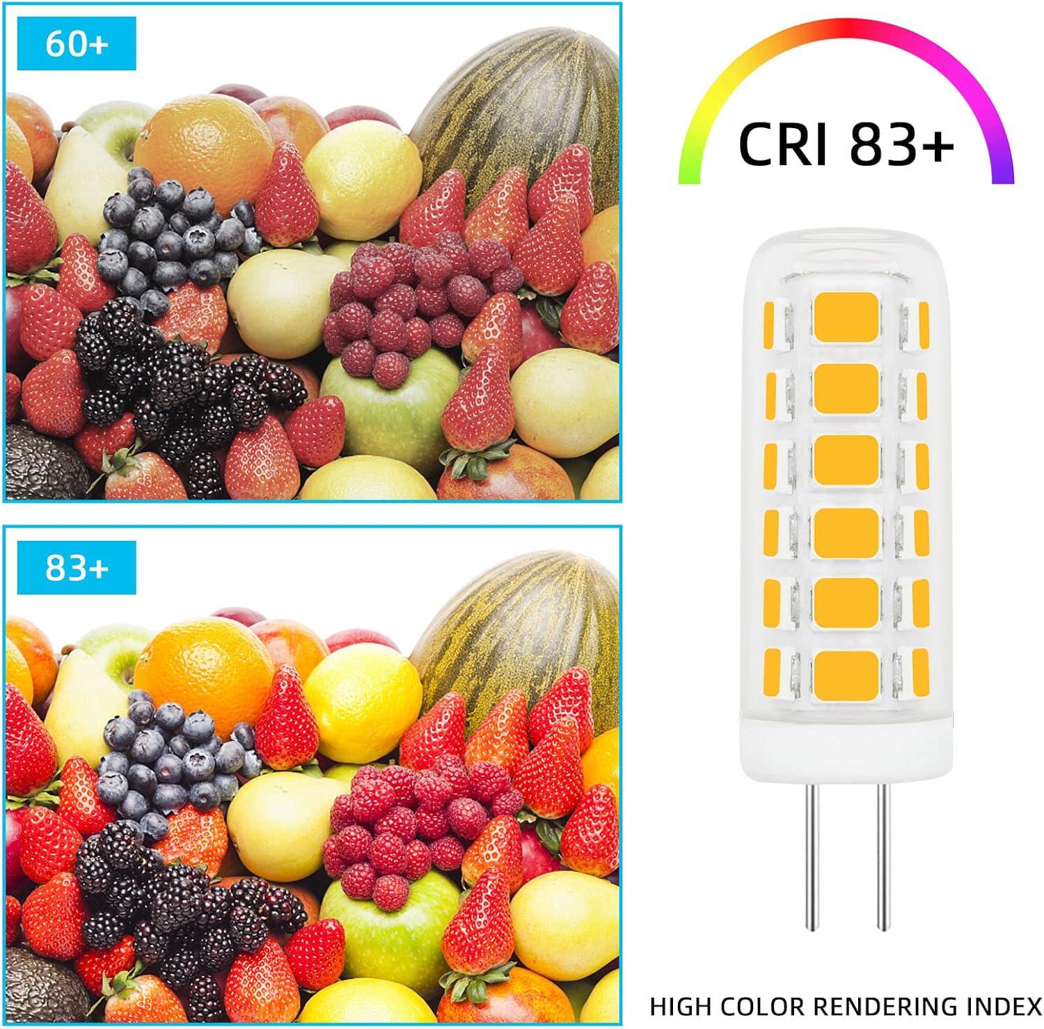 G4 LED Bulb 120V Bi-Pin Base, 3W Soft Warm White 3000K, Replaces 30W-35W Halogen for Under Cabinet, Ceiling, Wall, and Puck Lights